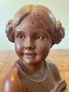 Bust of Child Sculptures- A Pair