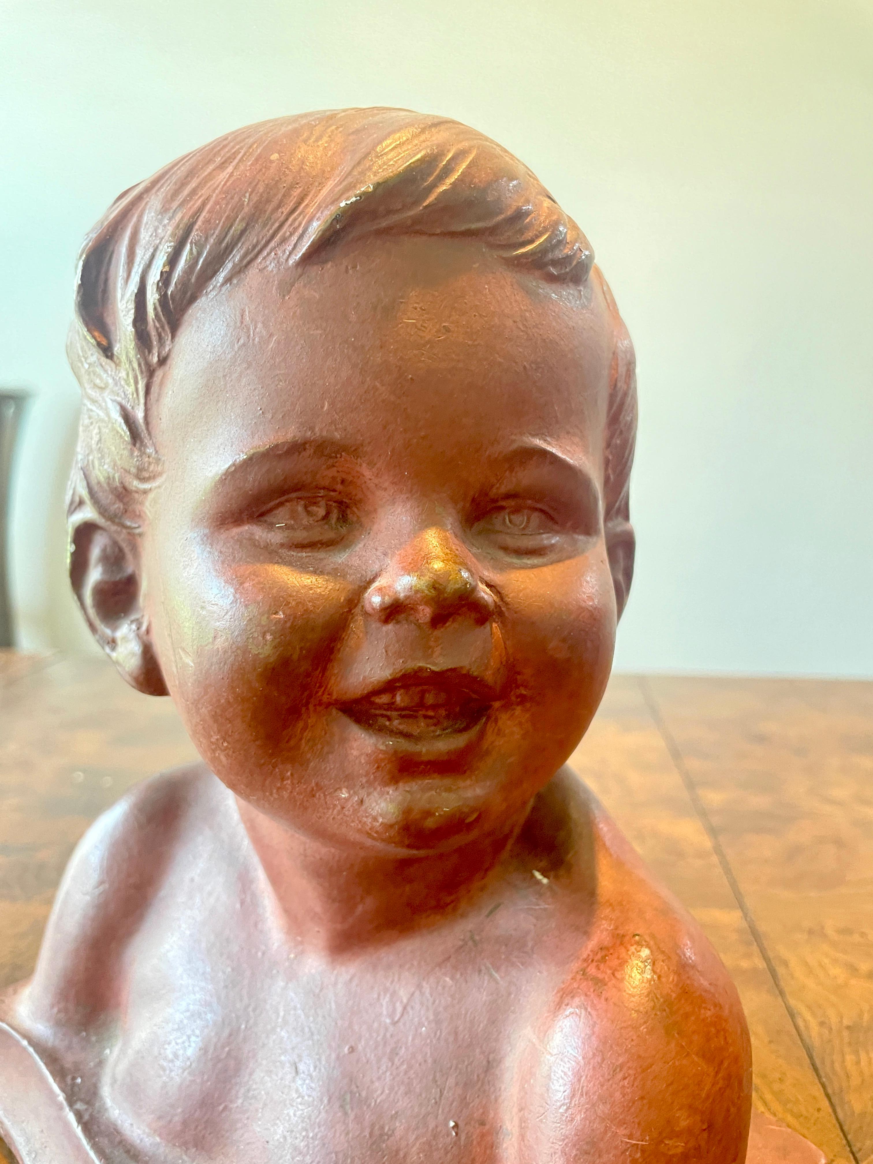 Intonaco Busto di bambino - Una coppia di sculture in vendita