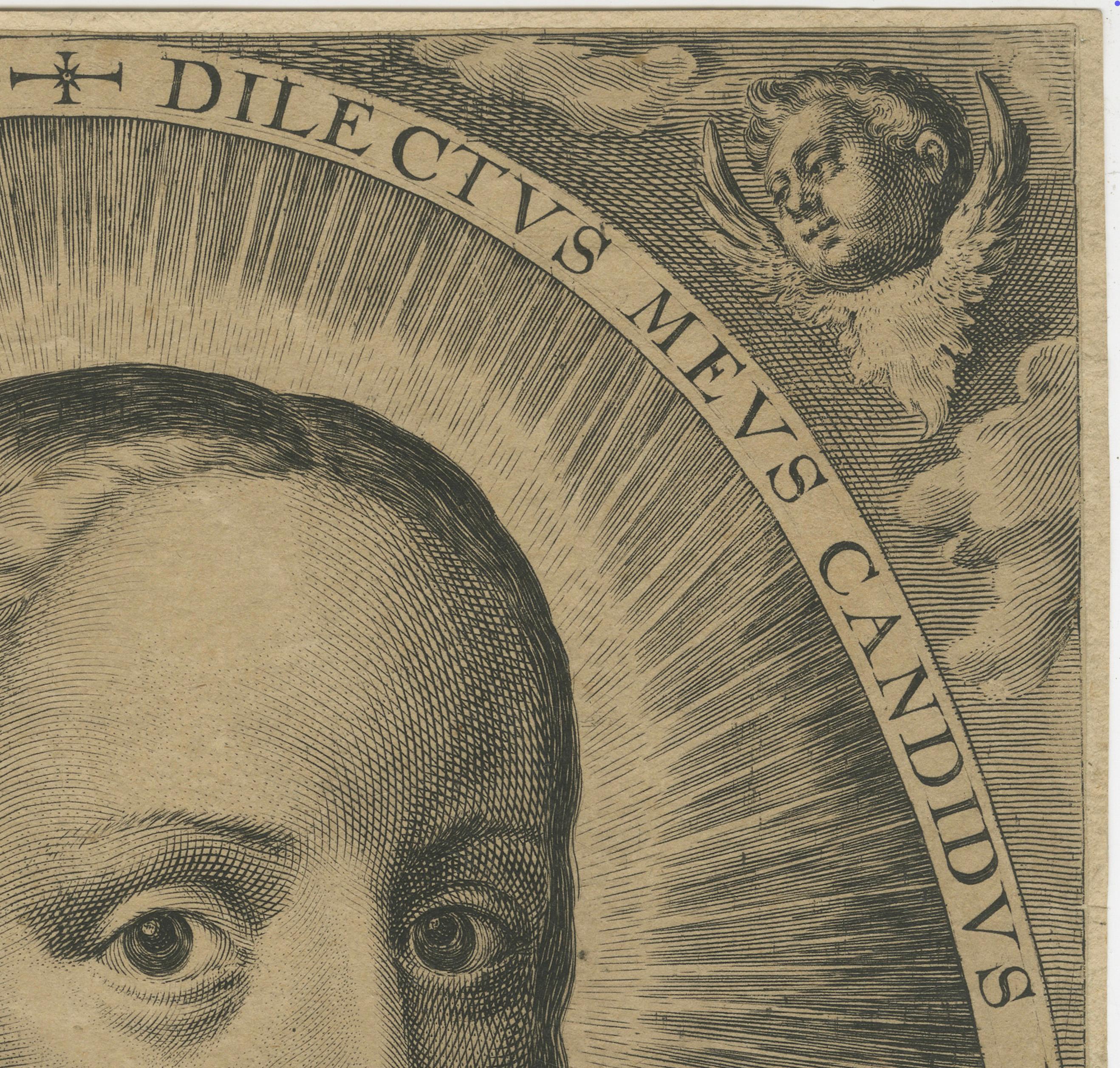 Engraved Bust of Christ – Engraving by Crispijn van de Passe I, circa 1601 For Sale