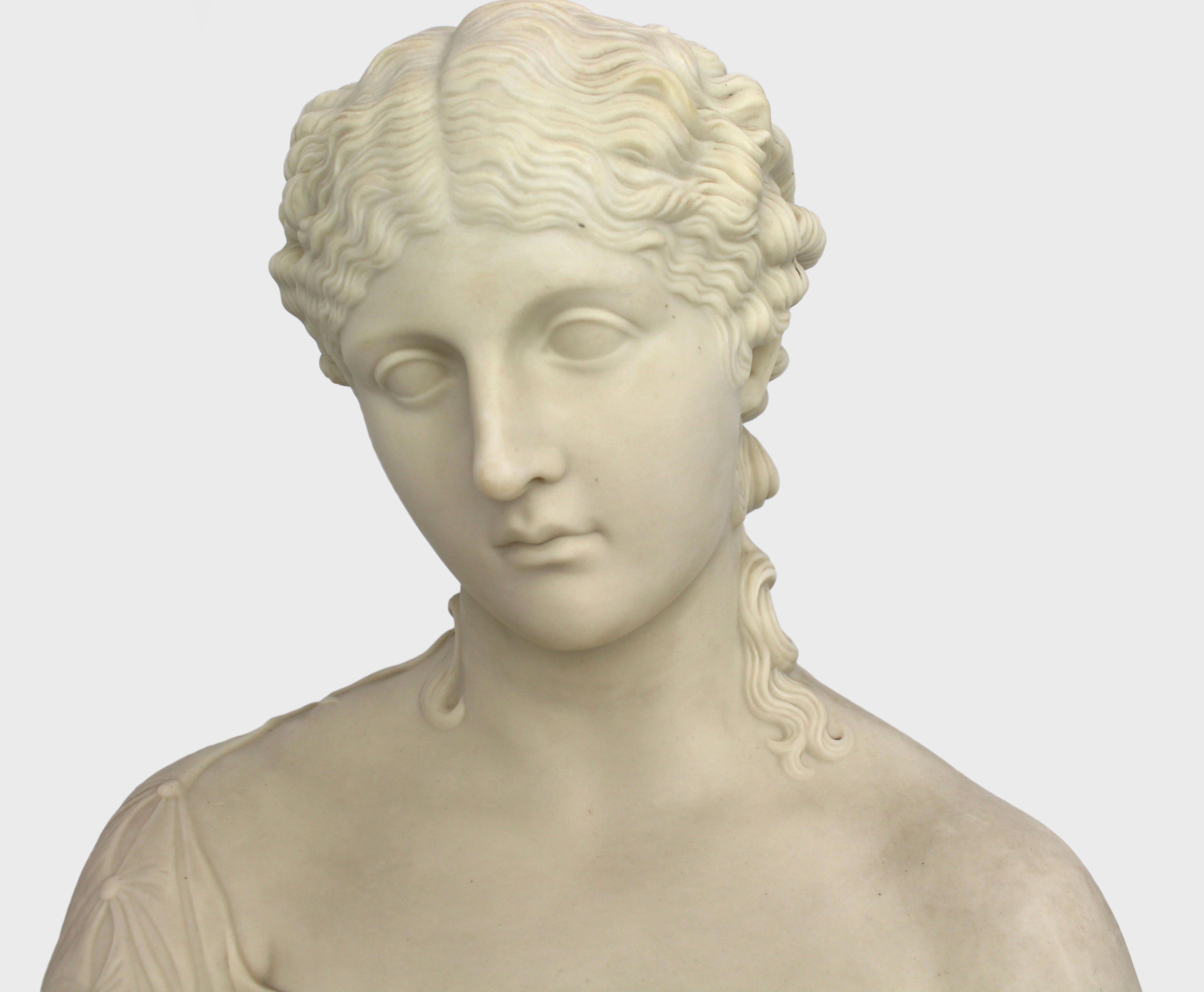 Busto di Clytie, Copeland Parian Ware dopo C.C. Delpech, Inghilterra, 1868 In condizioni buone in vendita a Worcester, GB