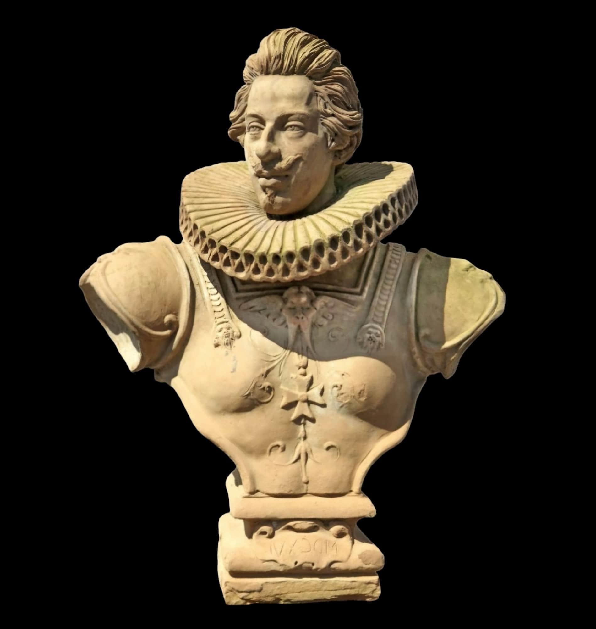 Terracotta BUST DI COSIMO IN TERRACOTTa in vendita