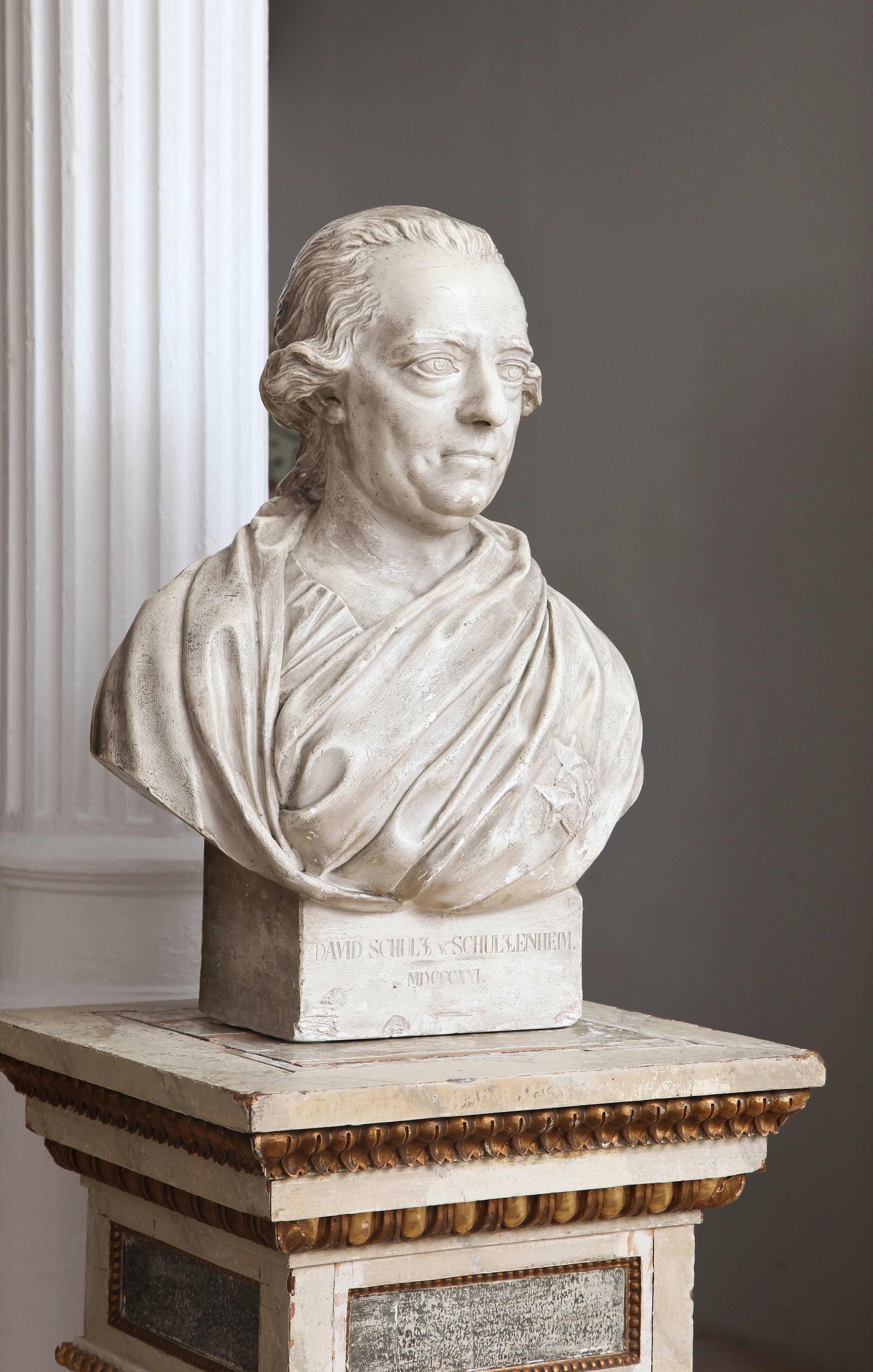 Bust of David Von Schulzenheim, Signed by Erik Gustav Göthe, Sweden, Dated 1821 In Excellent Condition For Sale In New York, NY