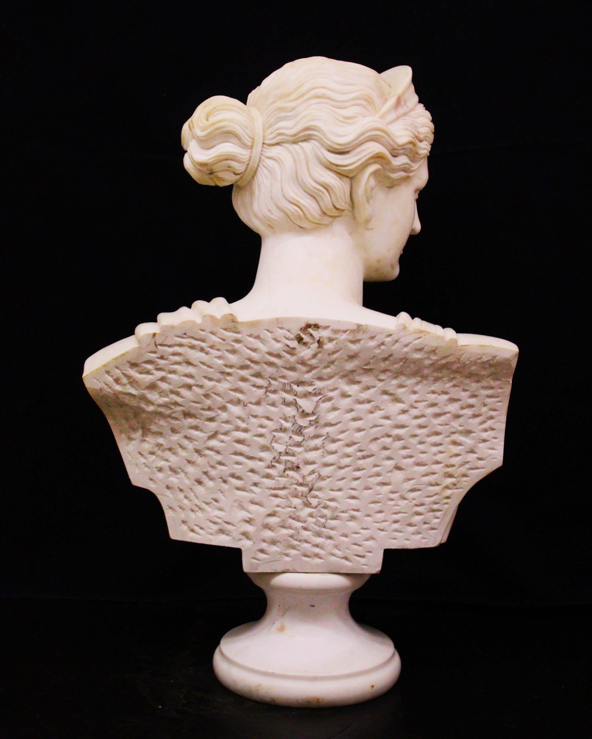 Marble Bust of Diana the Huntress For Sale