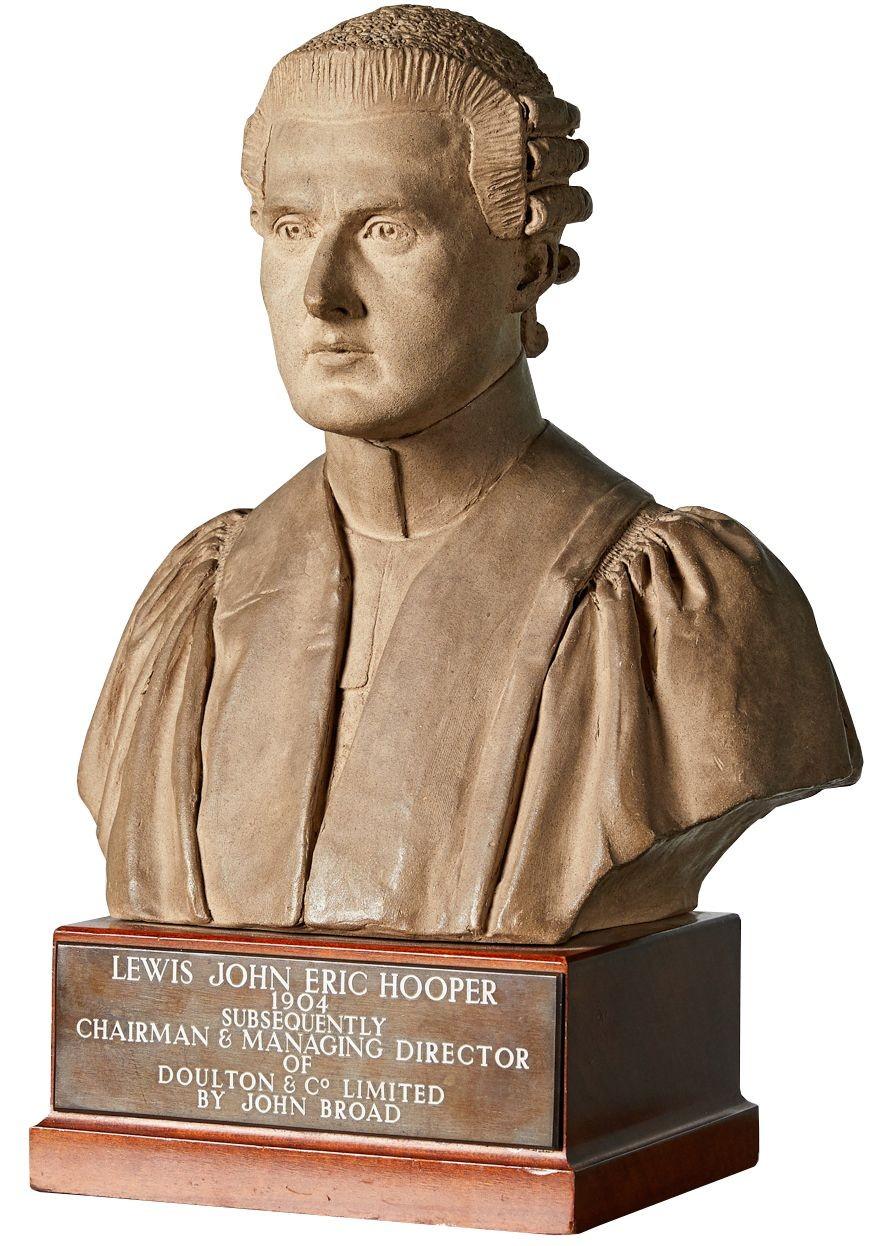 English Bust of Doulton Chairman Lewis John Eric Hooper by John Broad For Sale