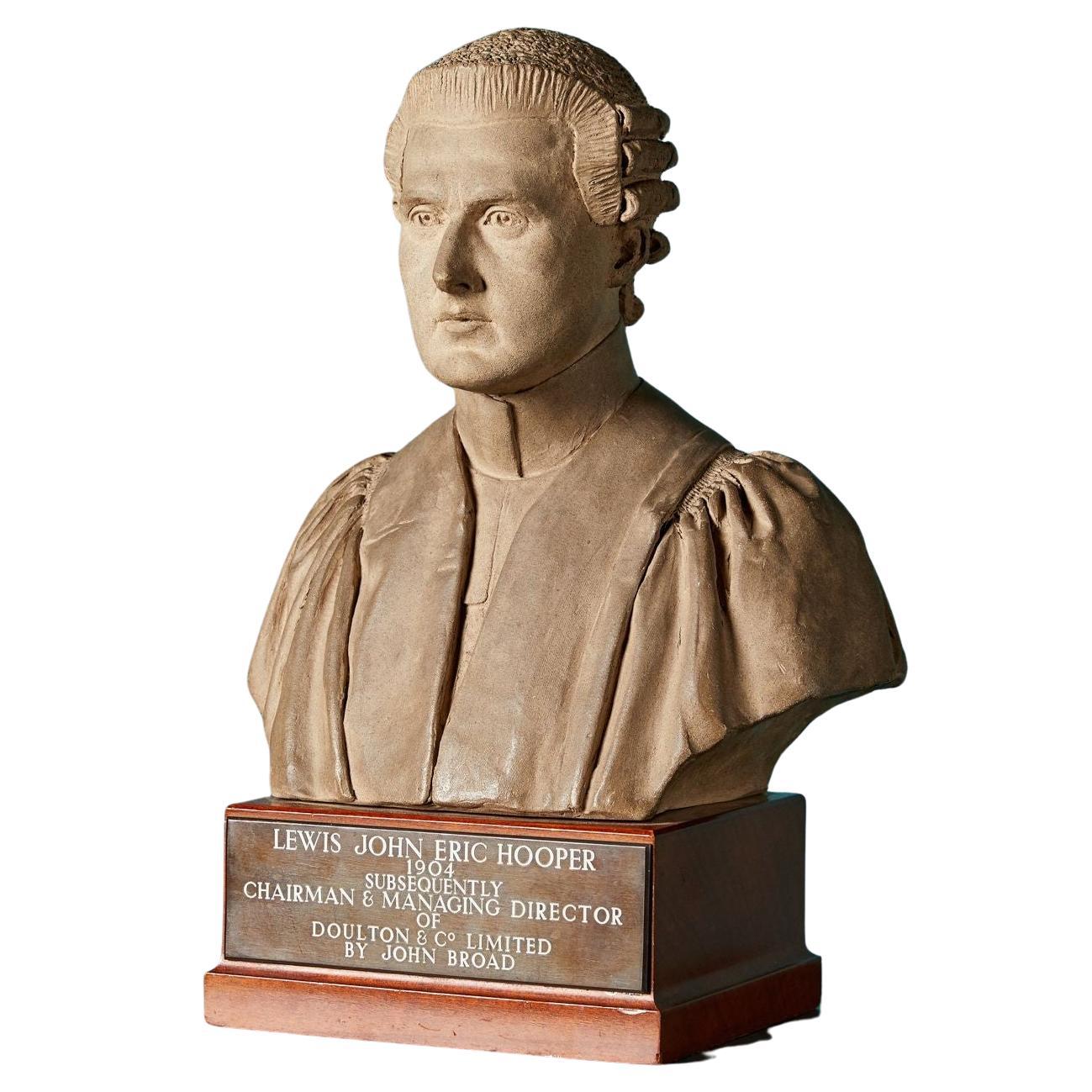 Bust of Doulton Chairman Lewis John Eric Hooper by John Broad For Sale