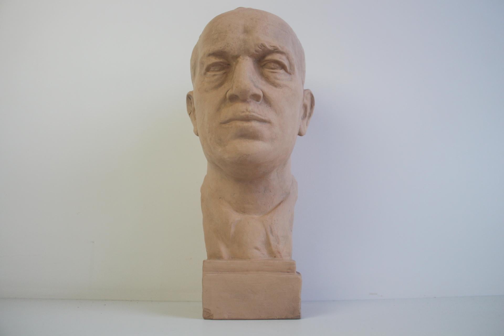 Mid-Century Modern Bust of Edvard Beneš, President of Czechoslovakia, 1946 For Sale