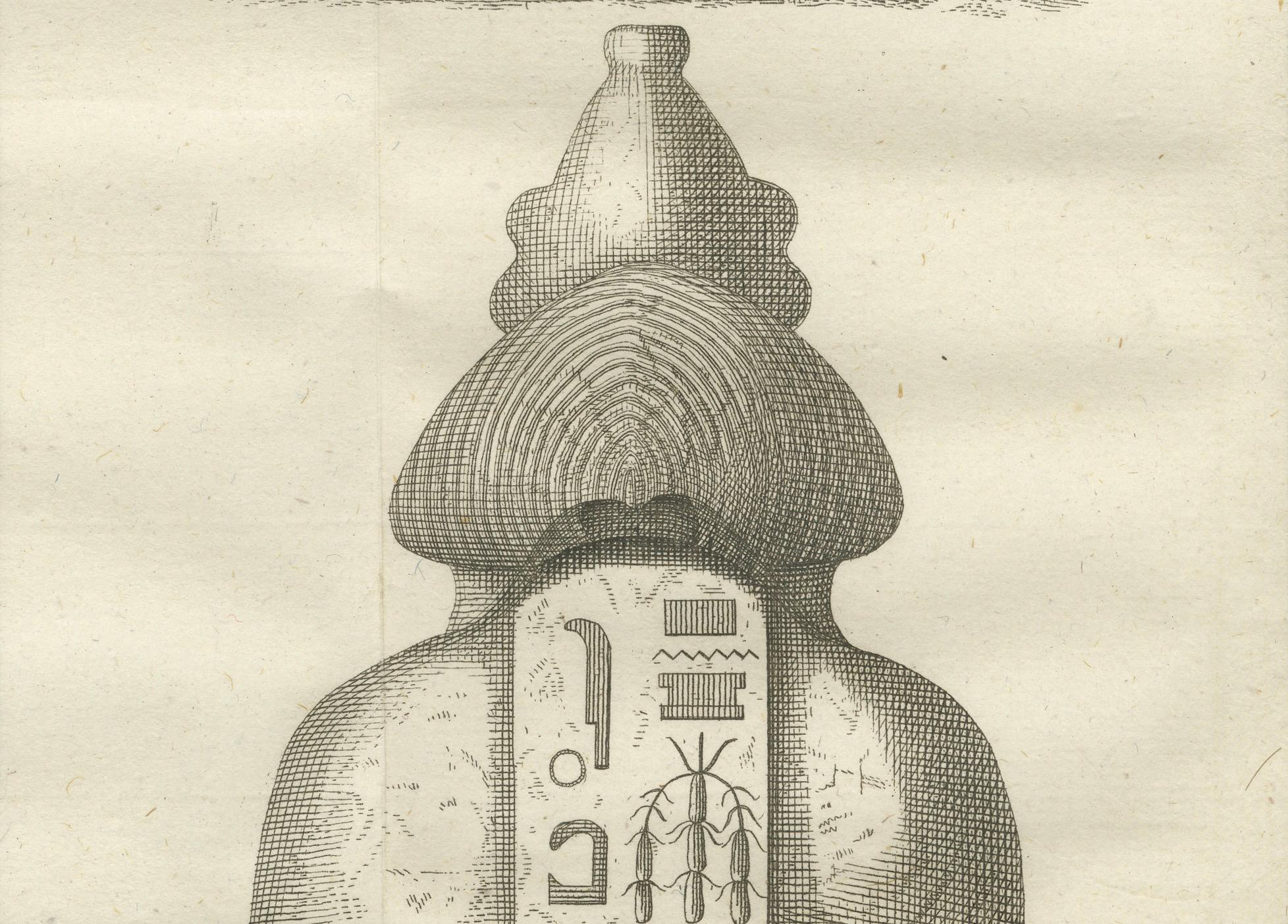 Engraved Bust of Egyptian Pharaoh Osymandias, Thebes – Front and Rear Views, c.1776 For Sale