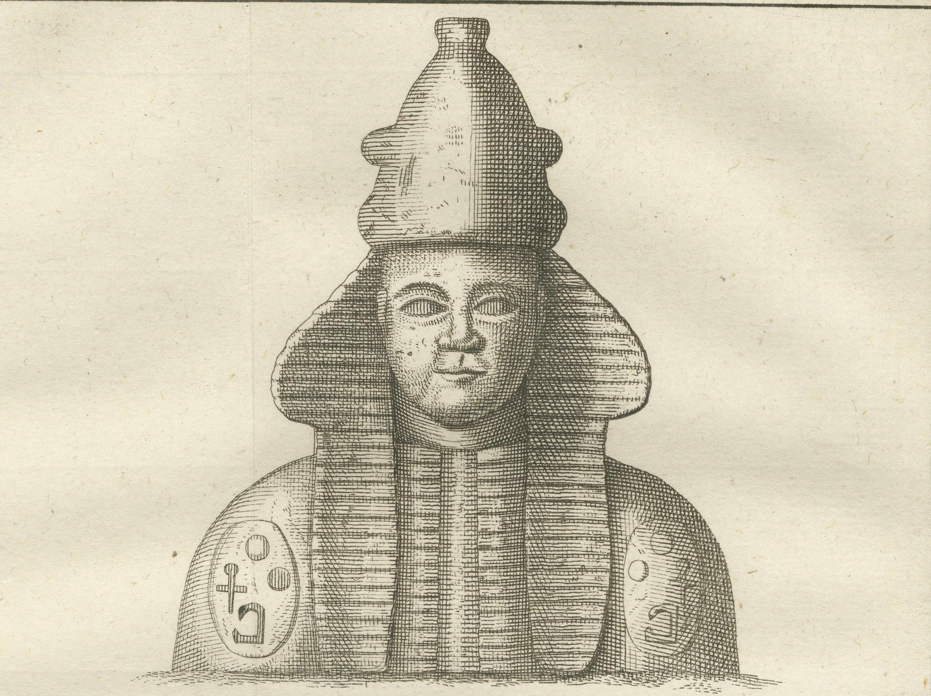 Bust of Egyptian Pharaoh Osymandias, Thebes – Front and Rear Views, c.1776 In Good Condition For Sale In Langweer, NL