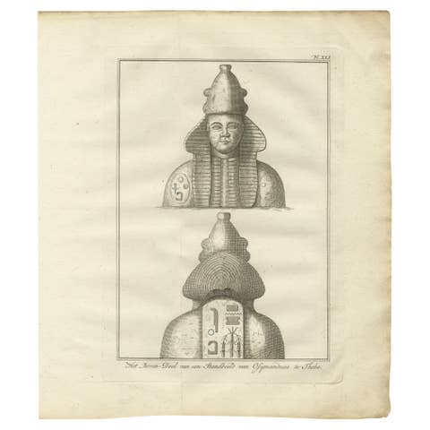 Bust of Egyptian Pharaoh Osymandias, Thebes – Front and Rear Views, c.1776