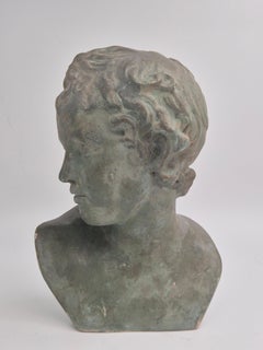 Bust of Eros - God of Love, in bronzed plaster, early 20th century.