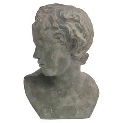 Bust of Eros - God of Love, in bronzed plaster, early 20th century.