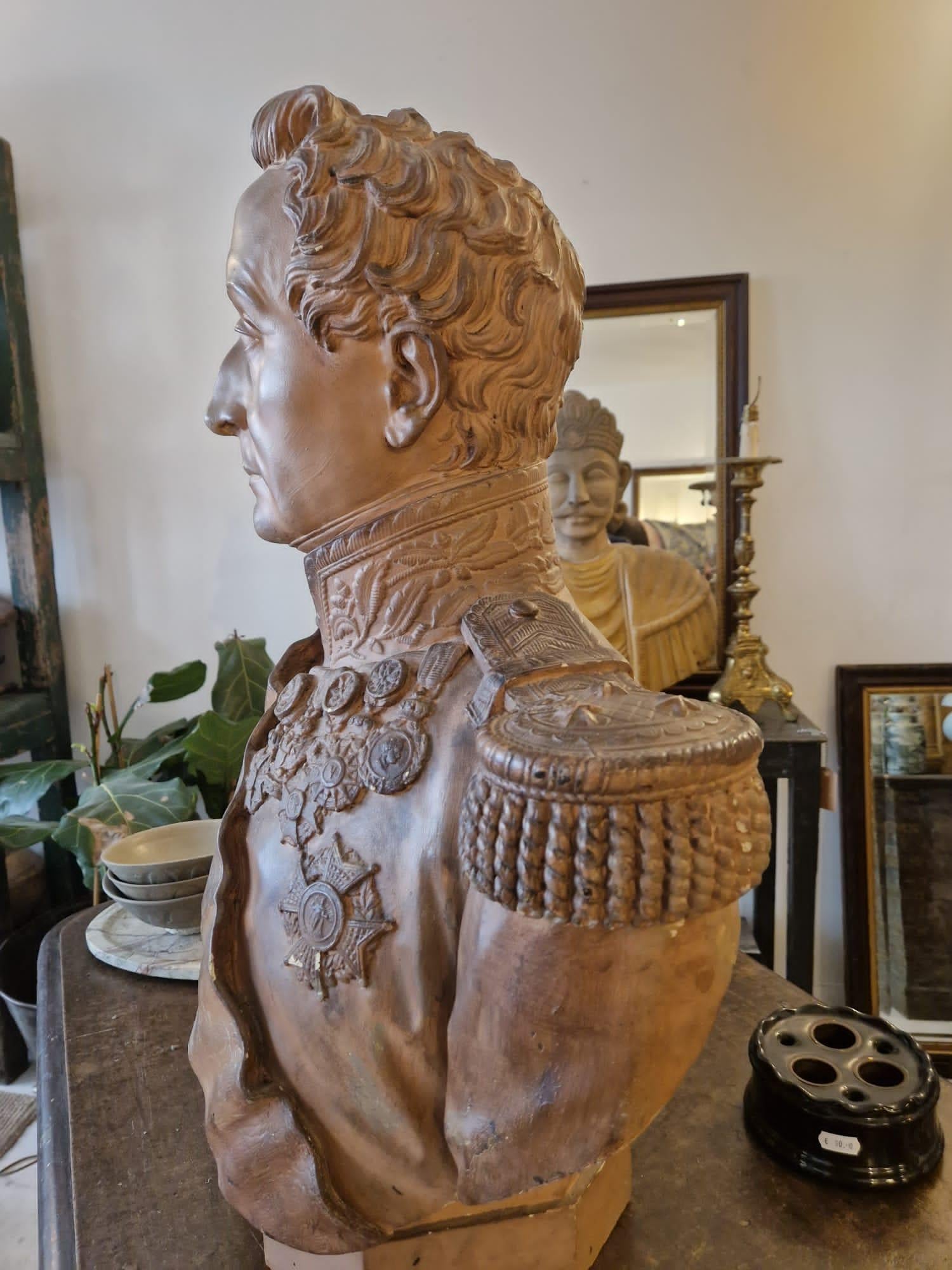 Buste du général Pierre de Pelleport par Gaston Leroux-Veuvenot Excellent état à BORDEAUX, FR