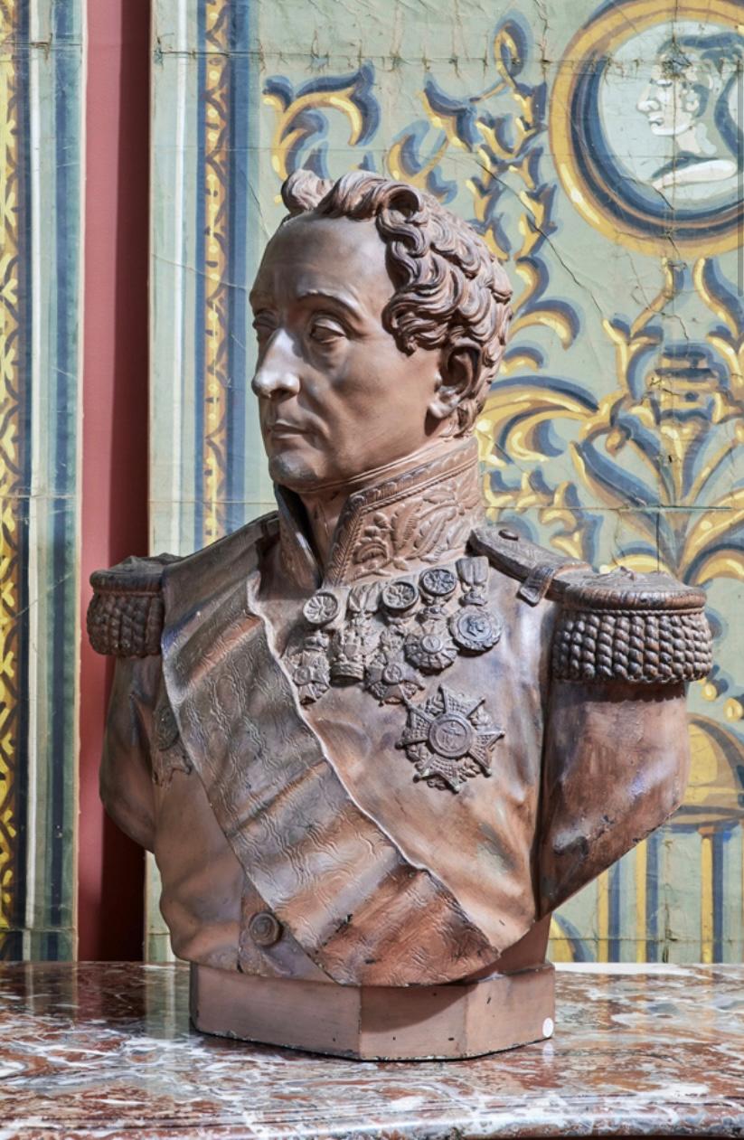 Mid-19th Century Bust of General Pierre De Pelleport by Gaston Leroux-Veuvenot