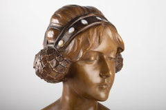 Busto di Goldscheider '1845-1897' in terracotta policroma, formato grande