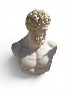 Buste d'Hercule en marbre blanc italien, années 1970