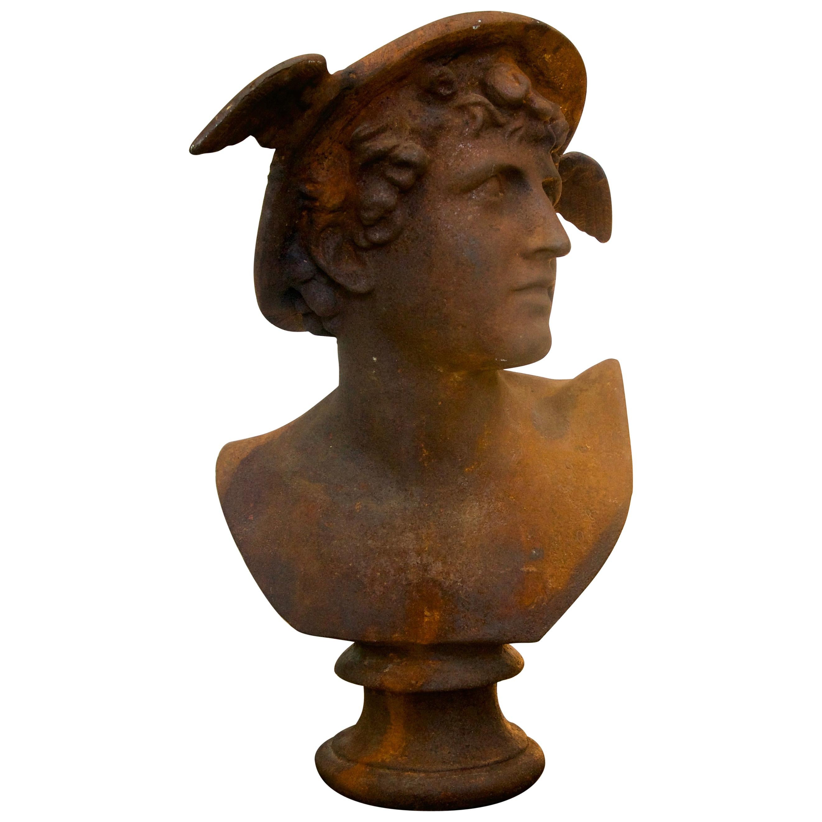 Cast Iron Bust of Hermes