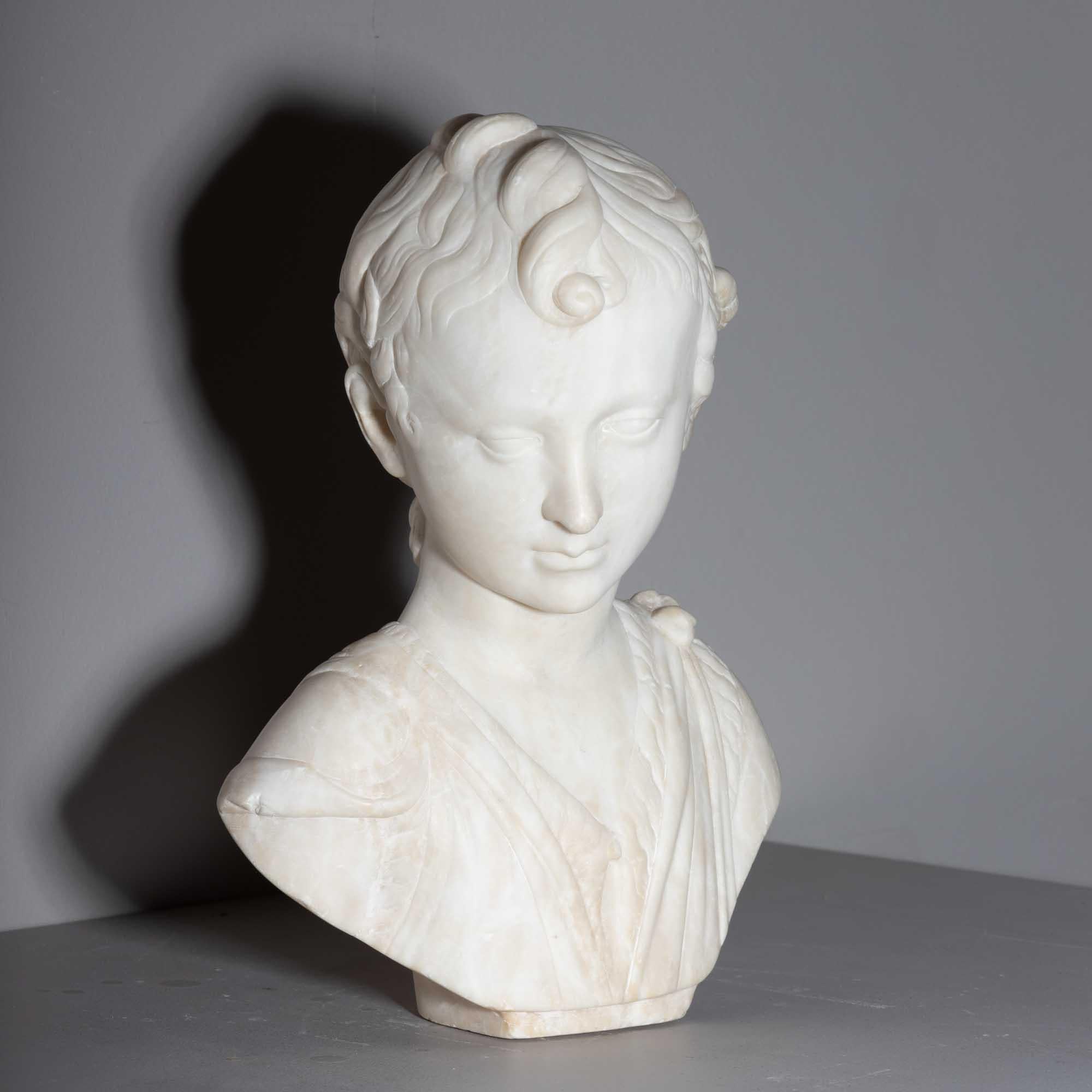 German Bust of John the Baptist as Child in the manner of Karl Storck  For Sale