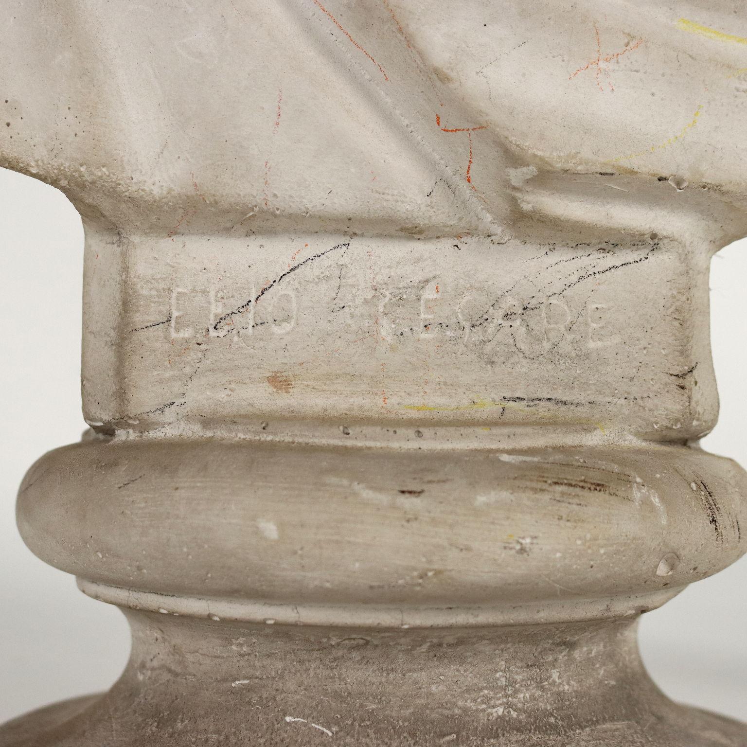 Bust of Julius Caesar with Concrete Column, Italy Late 19th – Early 20th Century 4