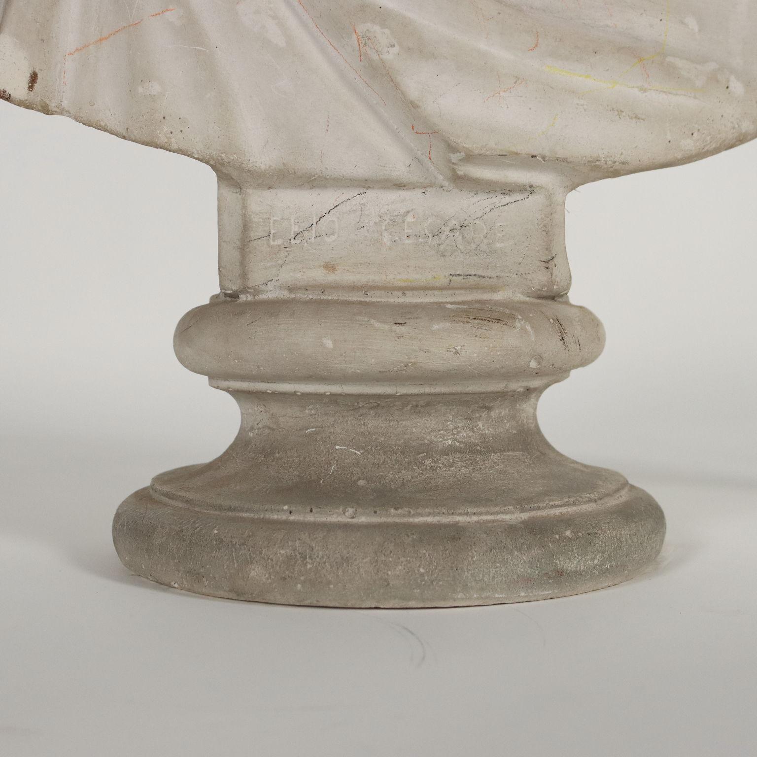 Bust of Julius Caesar with Concrete Column, Italy Late 19th – Early 20th Century 5