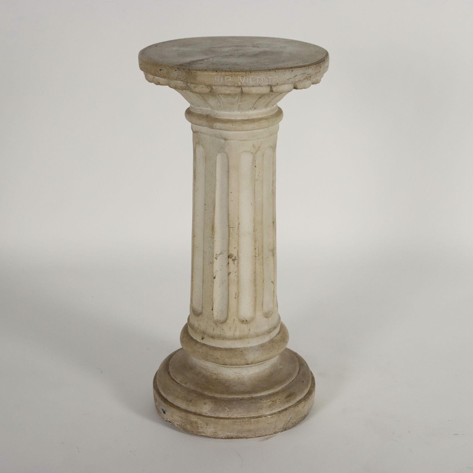 Bust of Julius Caesar with Concrete Column, Italy Late 19th – Early 20th Century 6