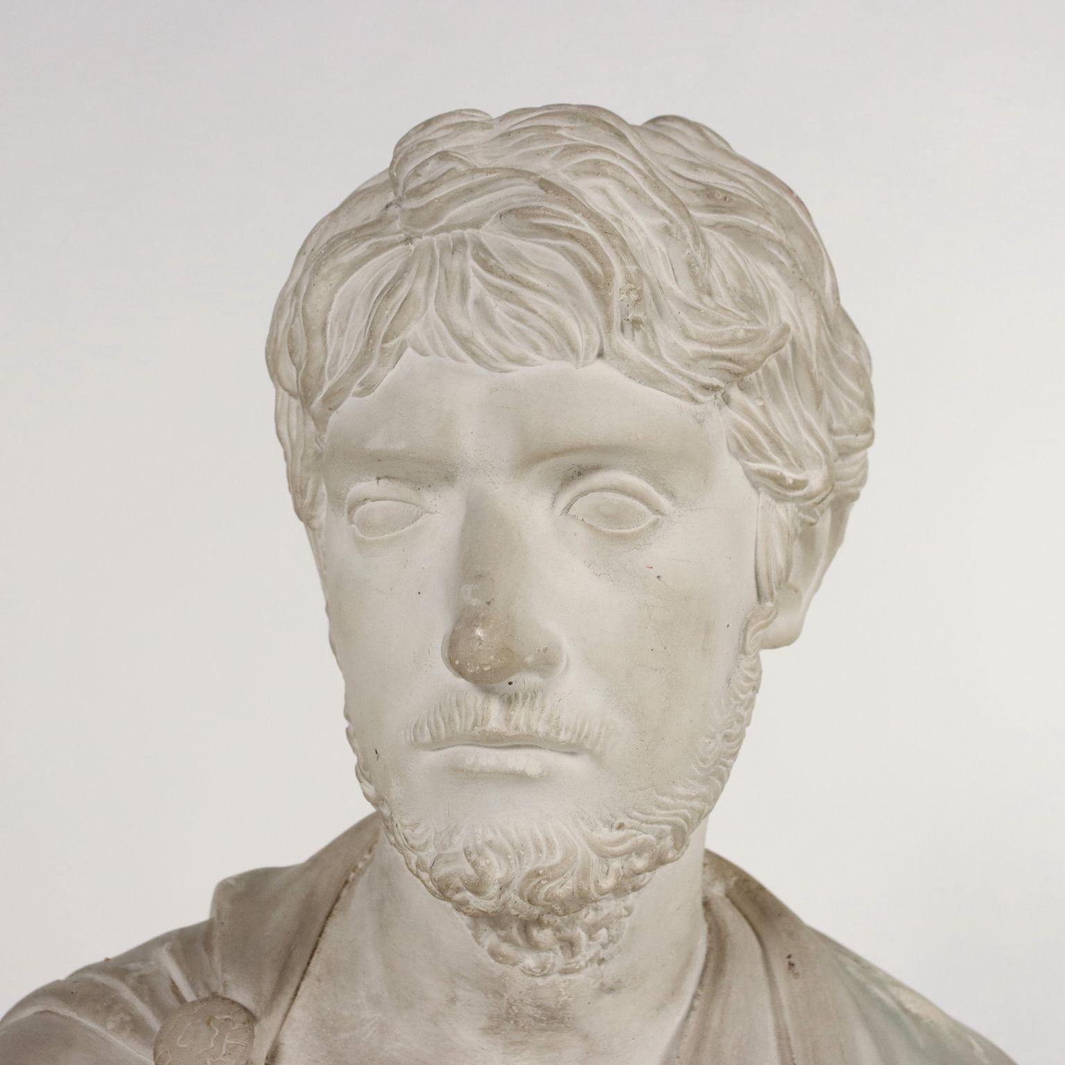 Italian Bust of Julius Caesar with Concrete Column, Italy Late 19th – Early 20th Century