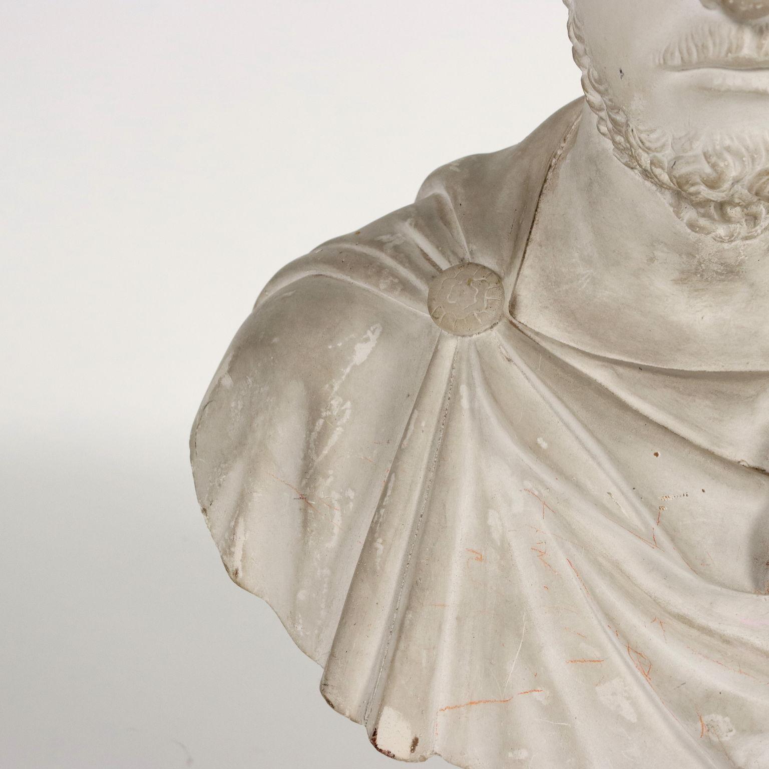 19th Century Bust of Julius Caesar with Concrete Column, Italy Late 19th – Early 20th Century