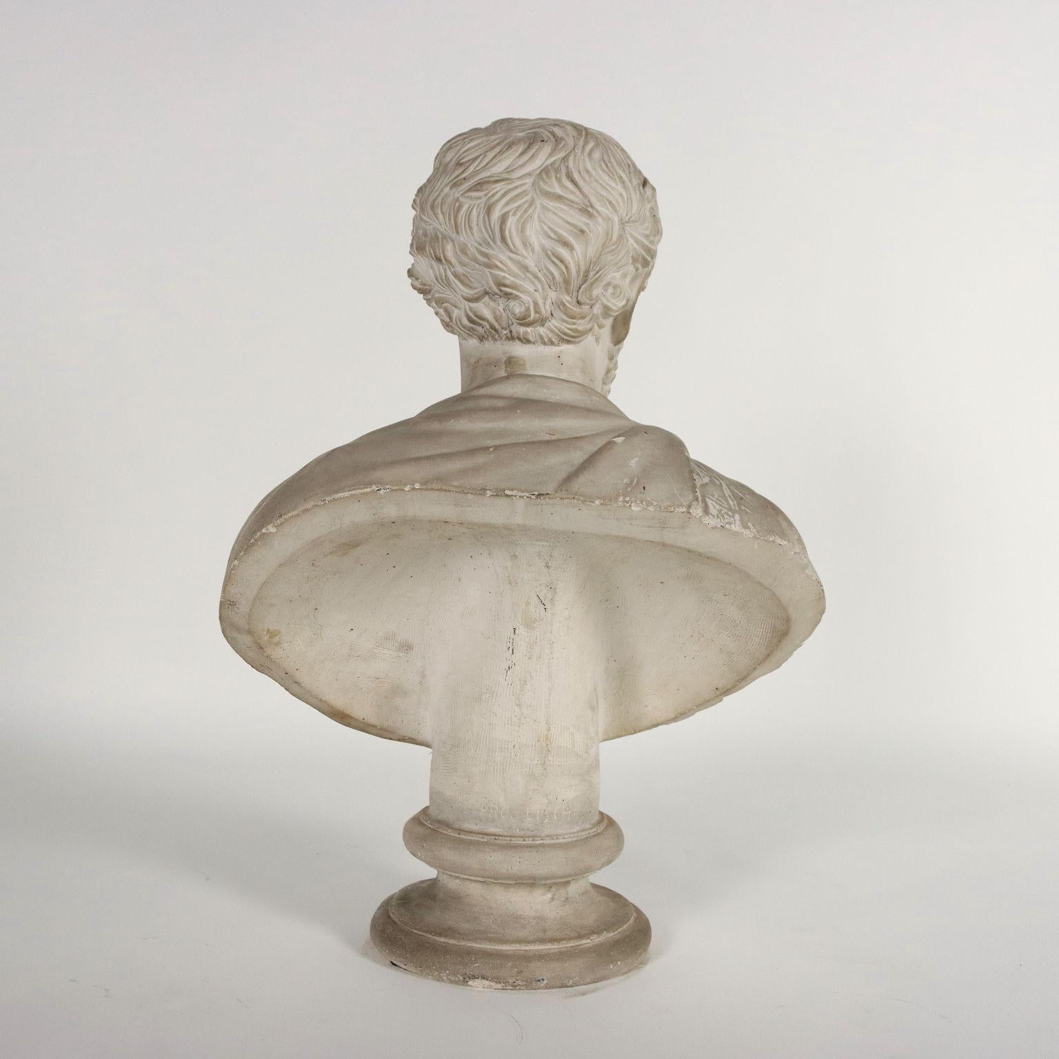 Bust of Julius Caesar with Concrete Column, Italy Late 19th – Early 20th Century 3