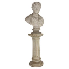 Bust of Julius Caesar with Concrete Column, Italy Late 19th – Early 20th Century