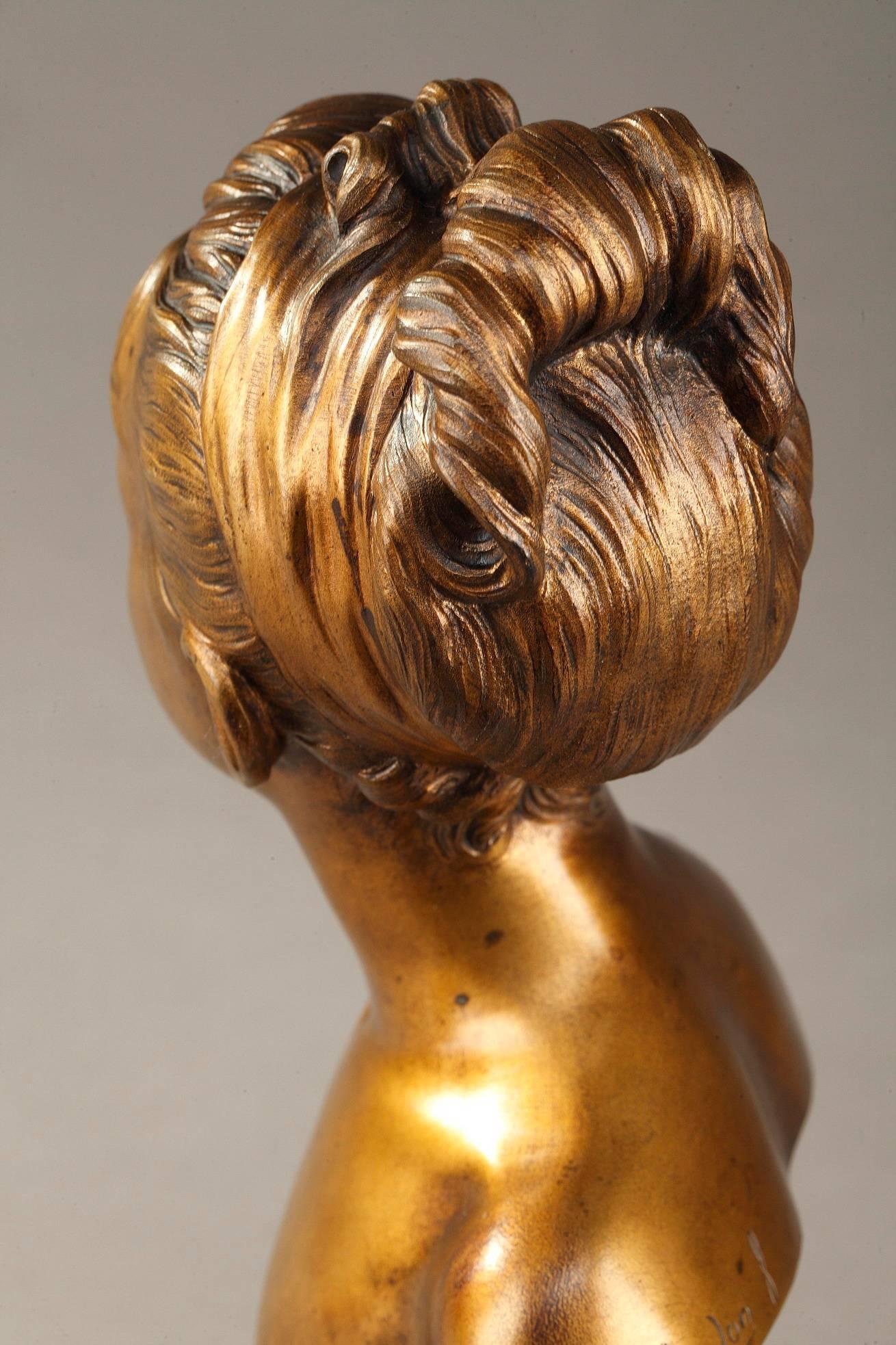 Patinated Bust of Louise Brongniart after Jean-Antoine Houdon French, 1741-1828