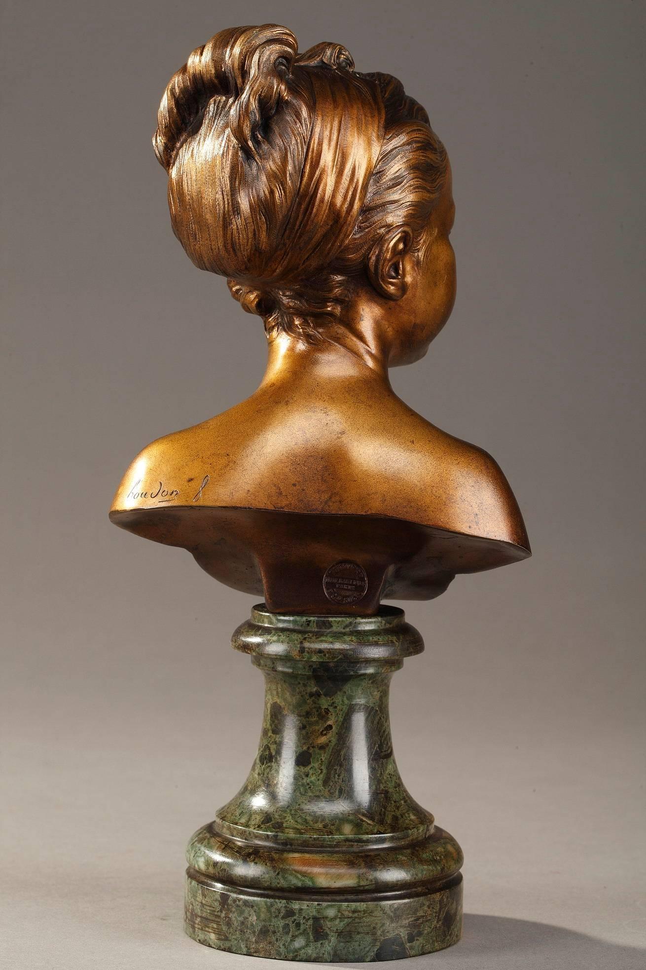 19th Century Bust of Louise Brongniart after Jean-Antoine Houdon French, 1741-1828