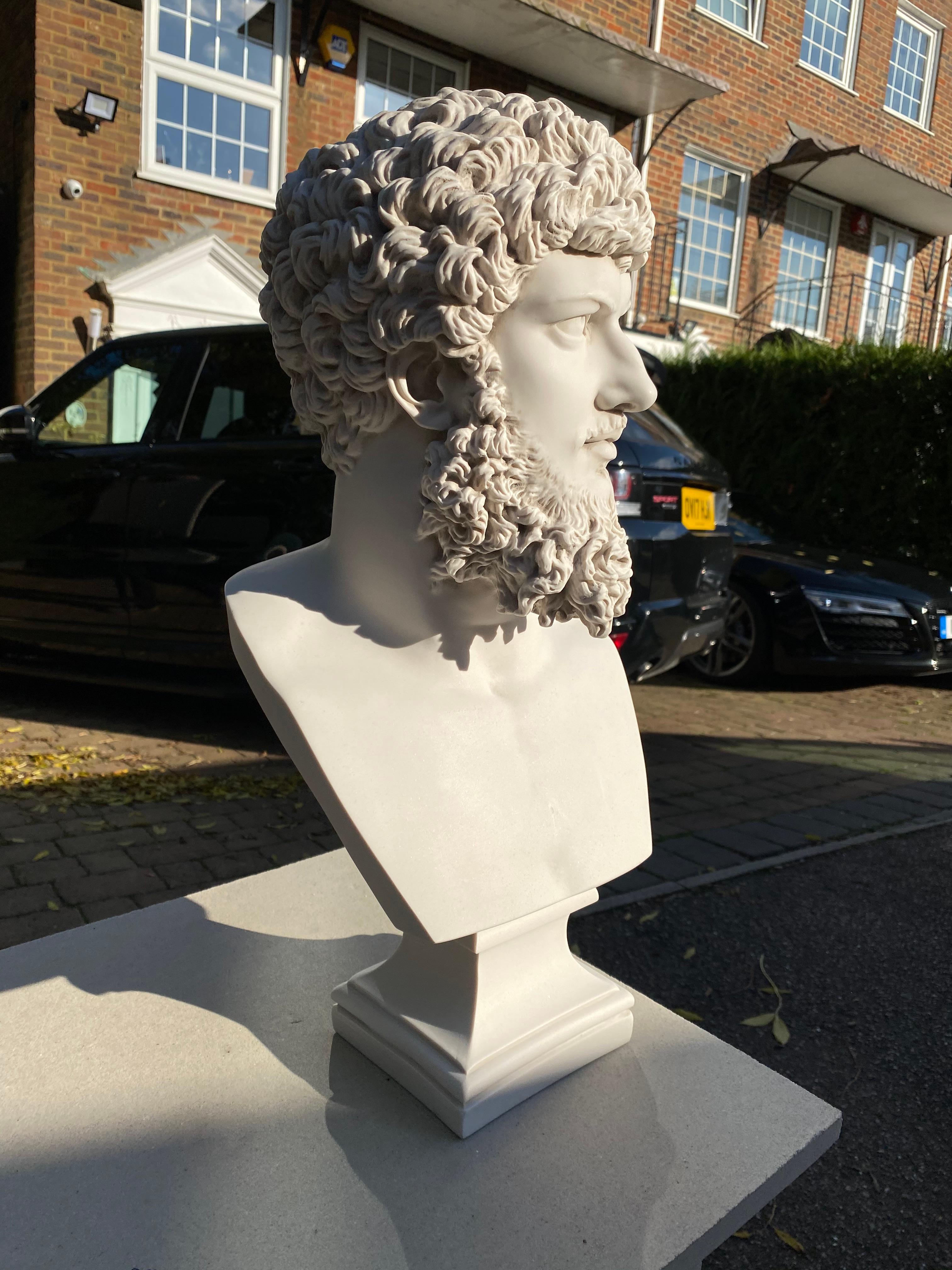 Bust of Lucius Verus - 20th Century Roman Emperor Sculpture 5