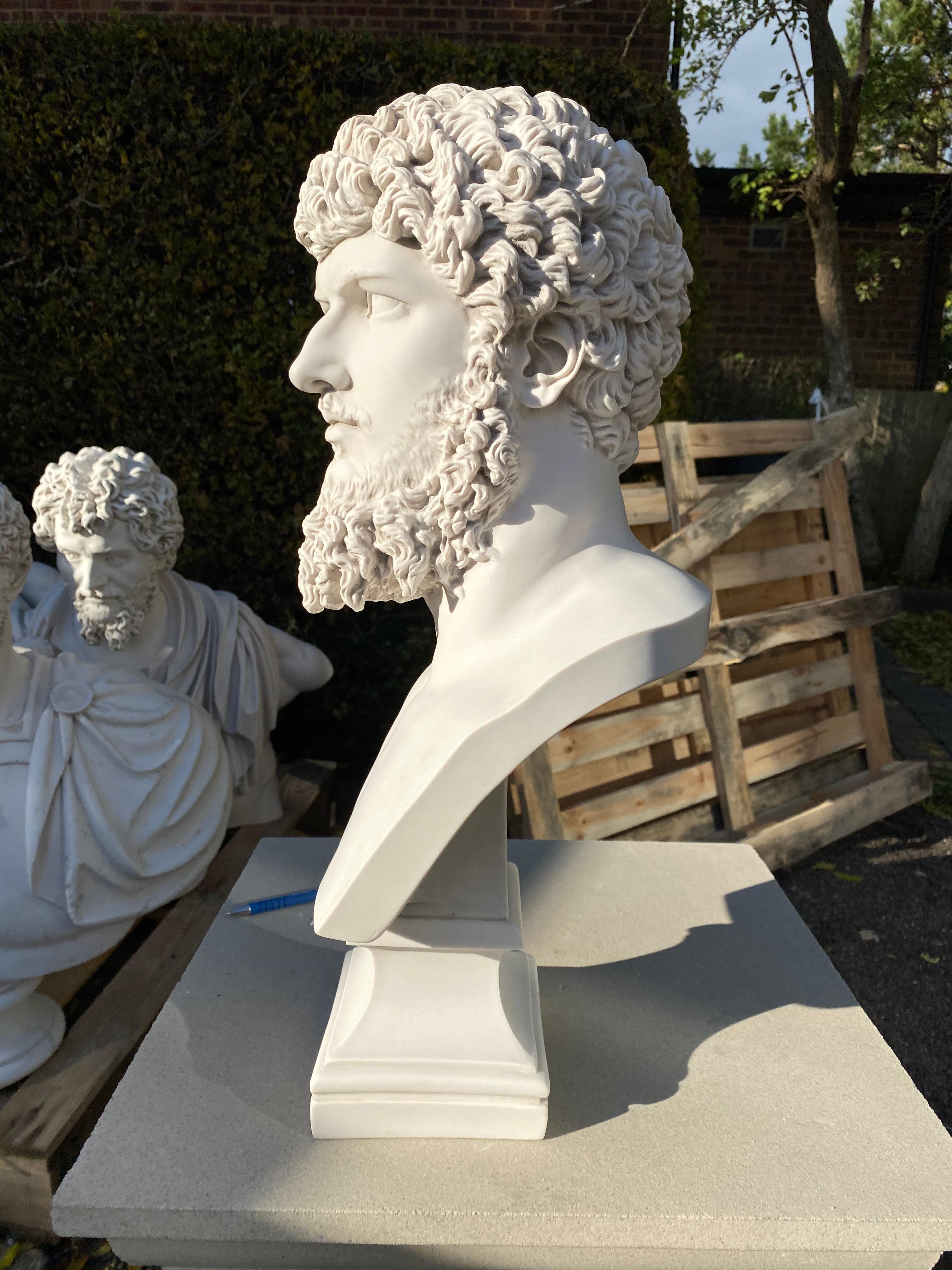 European Bust of Lucius Verus - 20th Century Roman Emperor Sculpture