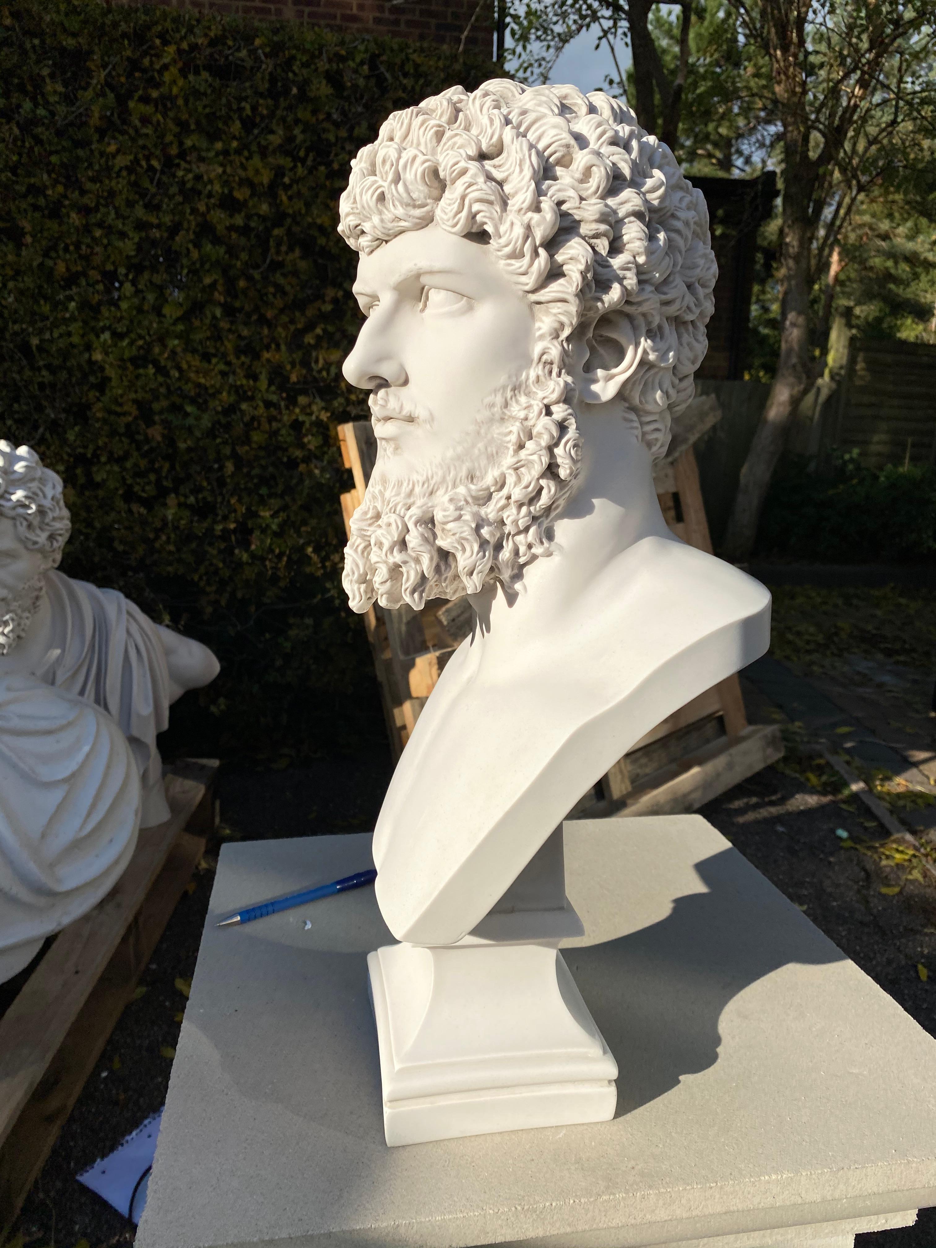 Bust of Lucius Verus - 20th Century Roman Emperor Sculpture 1