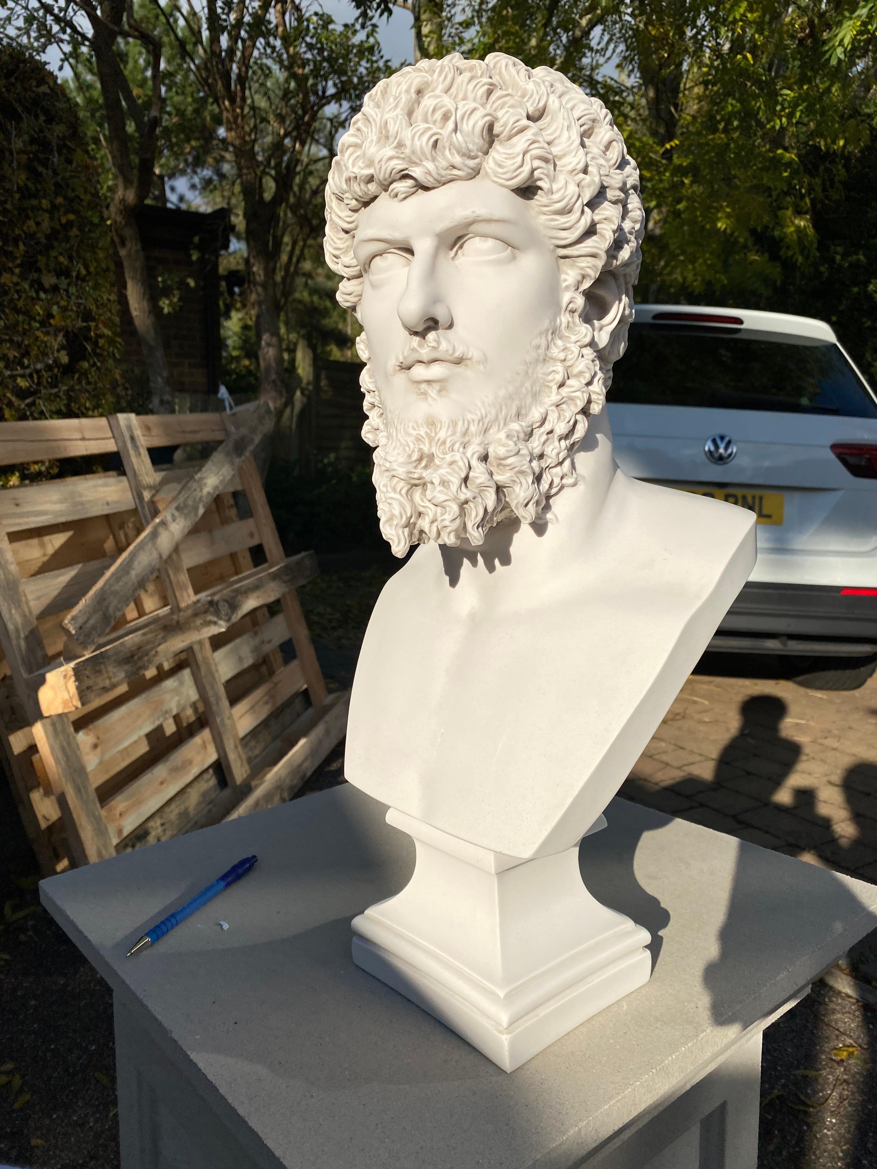 Bust of Lucius Verus - 20th Century Roman Emperor Sculpture 2