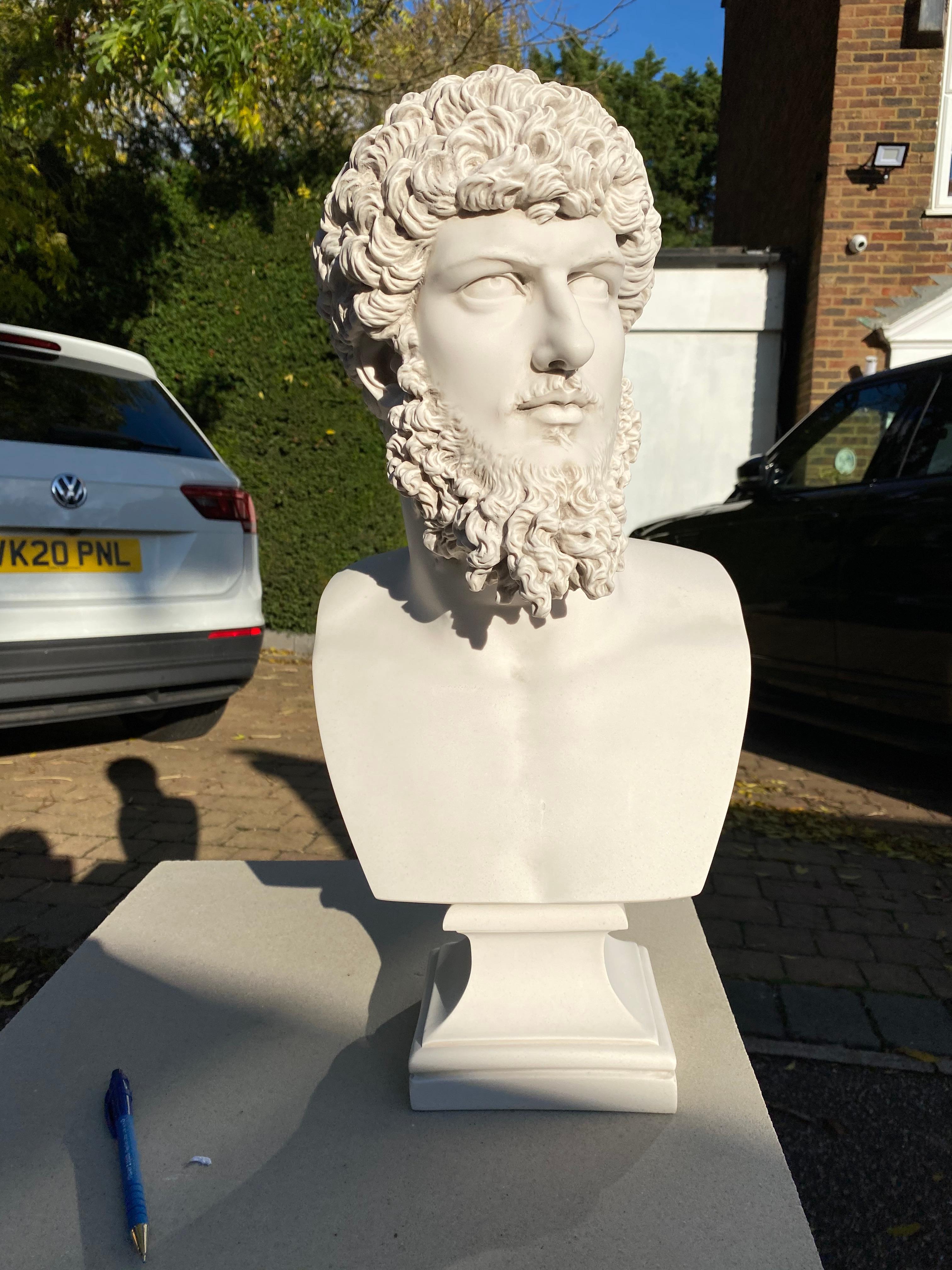 Bust of Lucius Verus - 20th Century Roman Emperor Sculpture 3