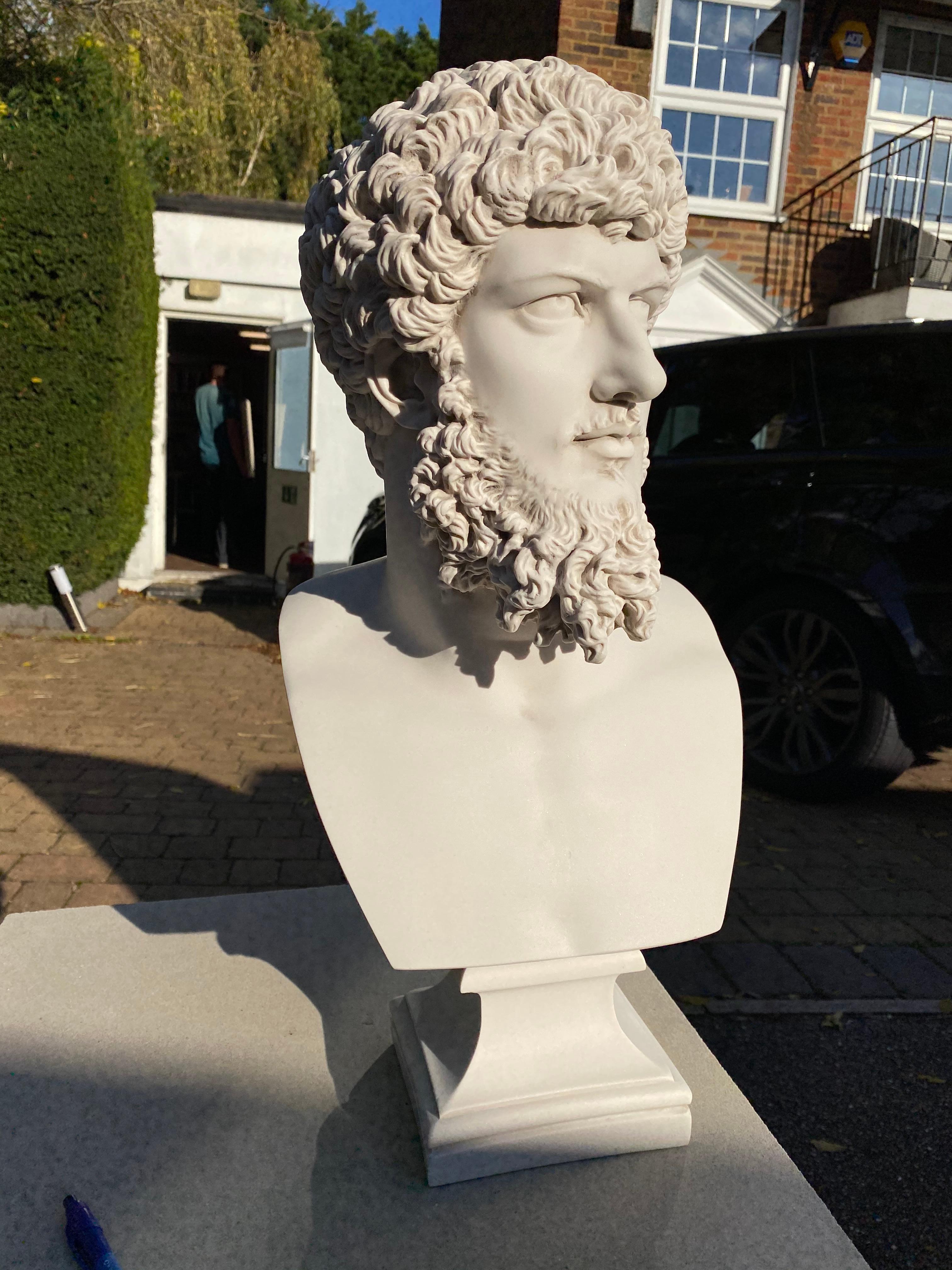 Bust of Lucius Verus - 20th Century Roman Emperor Sculpture 4