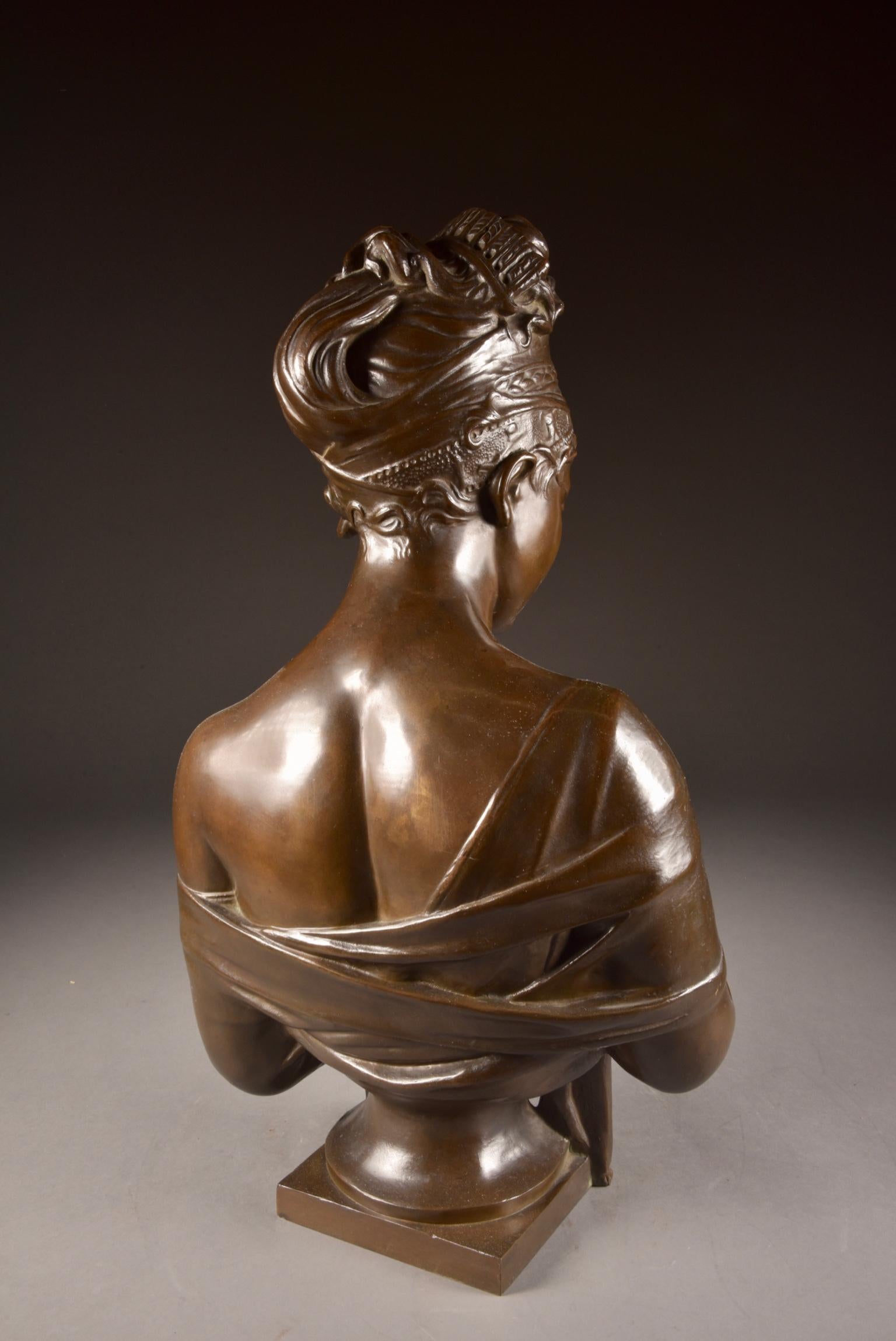 Bust of Madame Récamier, After Jean, Antoine Houdon ‘1741-1828’ In Good Condition For Sale In Heukelum, NL