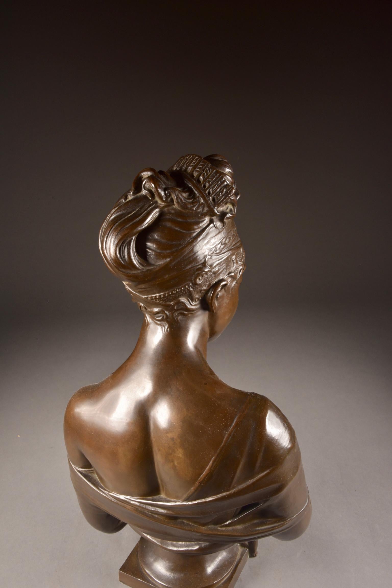 19th Century Bust of Madame Récamier, After Jean, Antoine Houdon ‘1741-1828’ For Sale