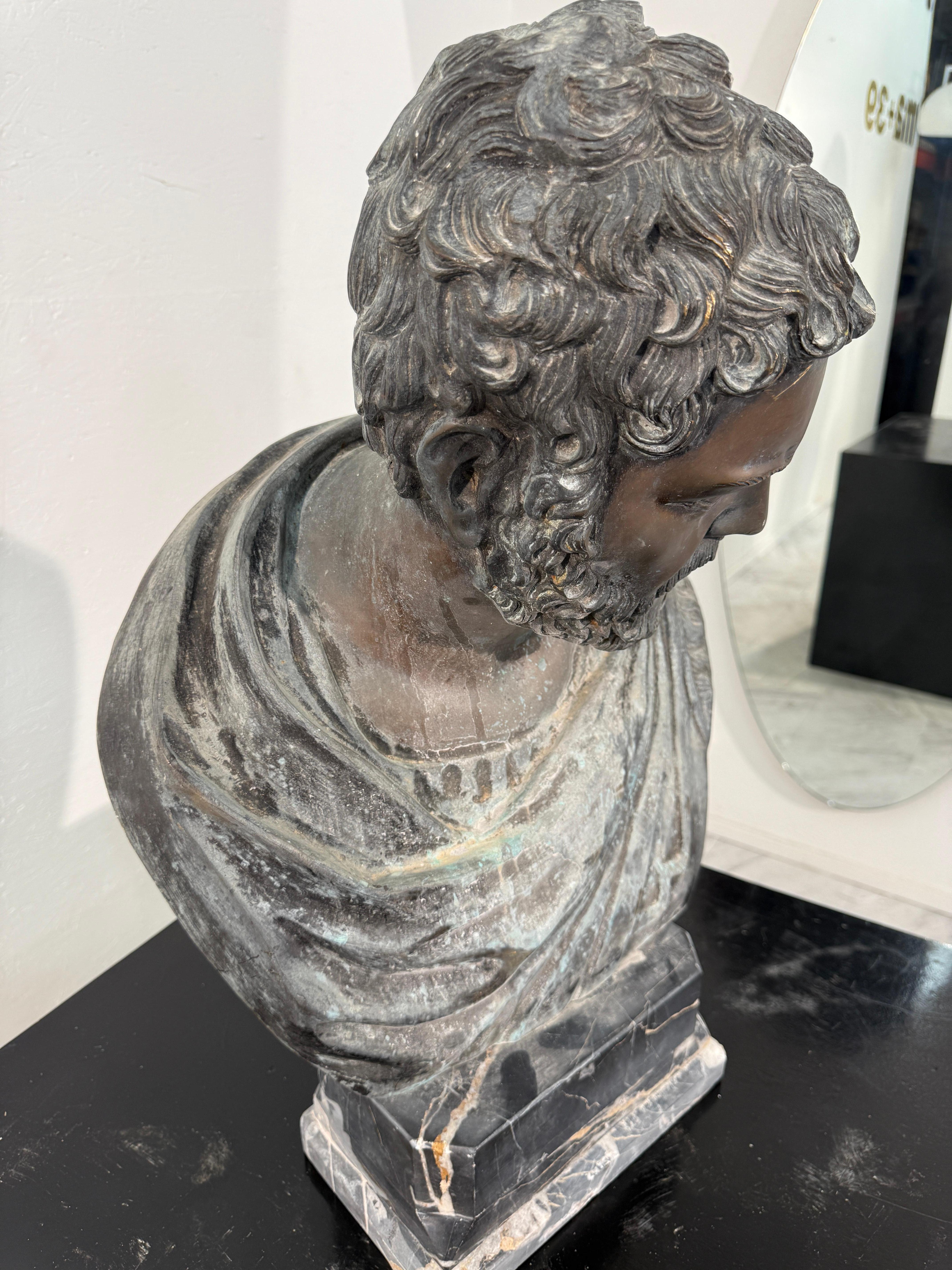 Laiton Buste de Marcus Aurelius Severus Antoninus Augustus, bronze et métal en vente