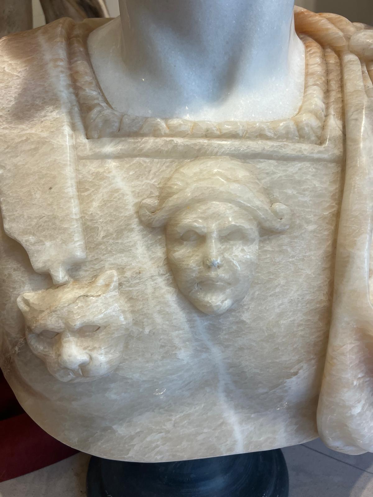 Busto di Marco Aurelio in marmo in marmo e onice, XX secolo in vendita 6