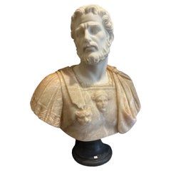 Busto de Marco Aurelio en mármol en mármol y ónice, siglo XX