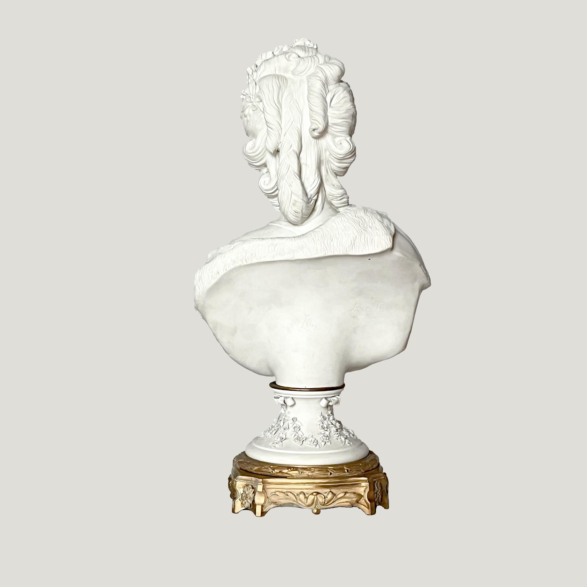 Louis XVI Bust of Marie-Antoinette in Biscuit from the Royal Manufacture of Sèvres For Sale