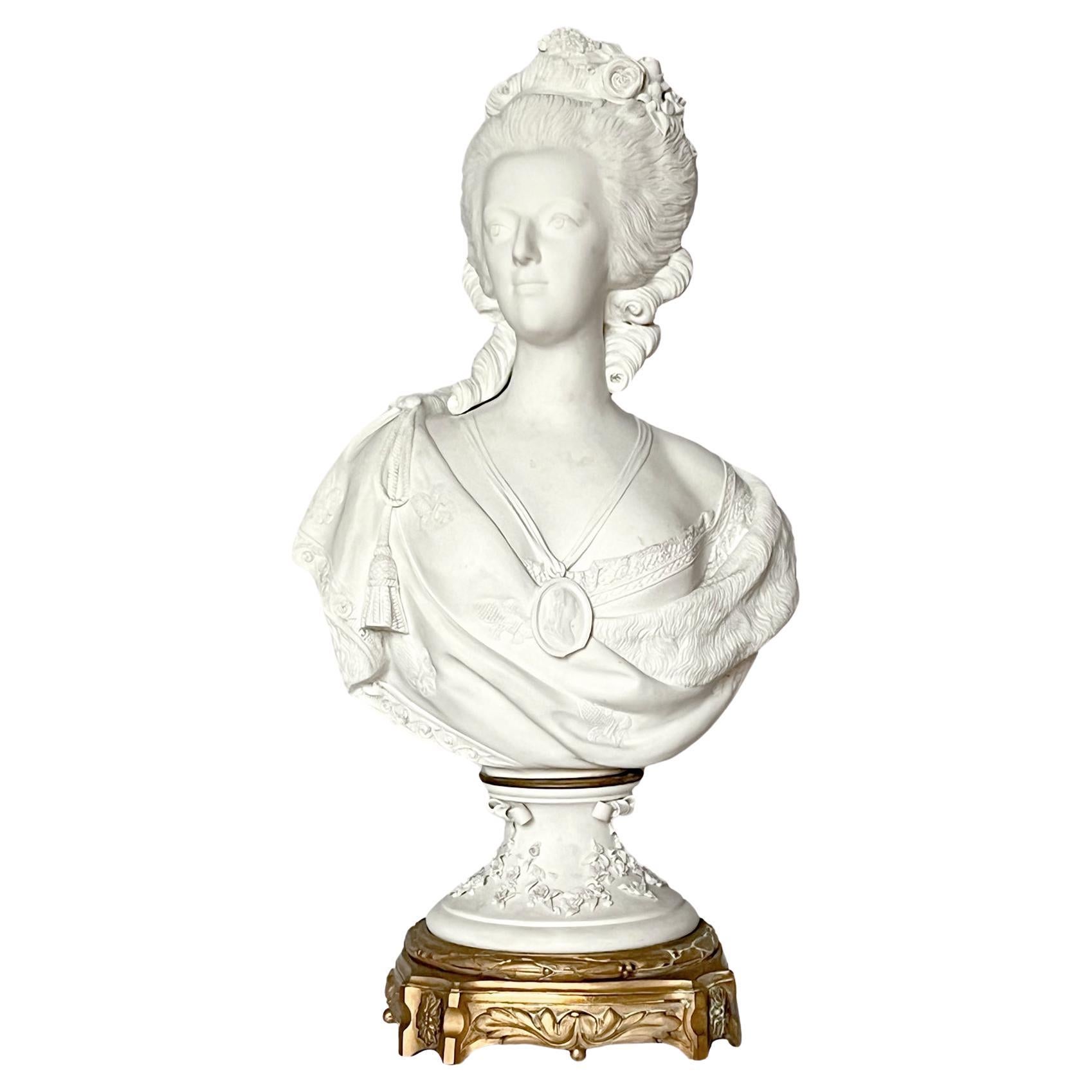 Bust of Marie-Antoinette in Biscuit from the Royal Manufacture of Sèvres For Sale