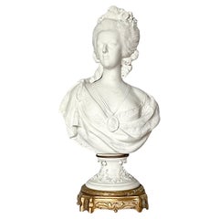 Antique Bust of Marie-Antoinette in Biscuit from the Royal Manufacture of Sèvres