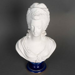 Büste von Marie Antoinette aus Sèvres-Biscuitporzellan, Anfang des 20. Jahrhunderts.