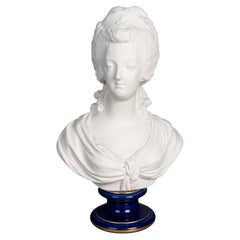 Büste von Marie Antoinette aus Sèvres-Biscuitporzellan, Anfang des 20. Jahrhunderts.