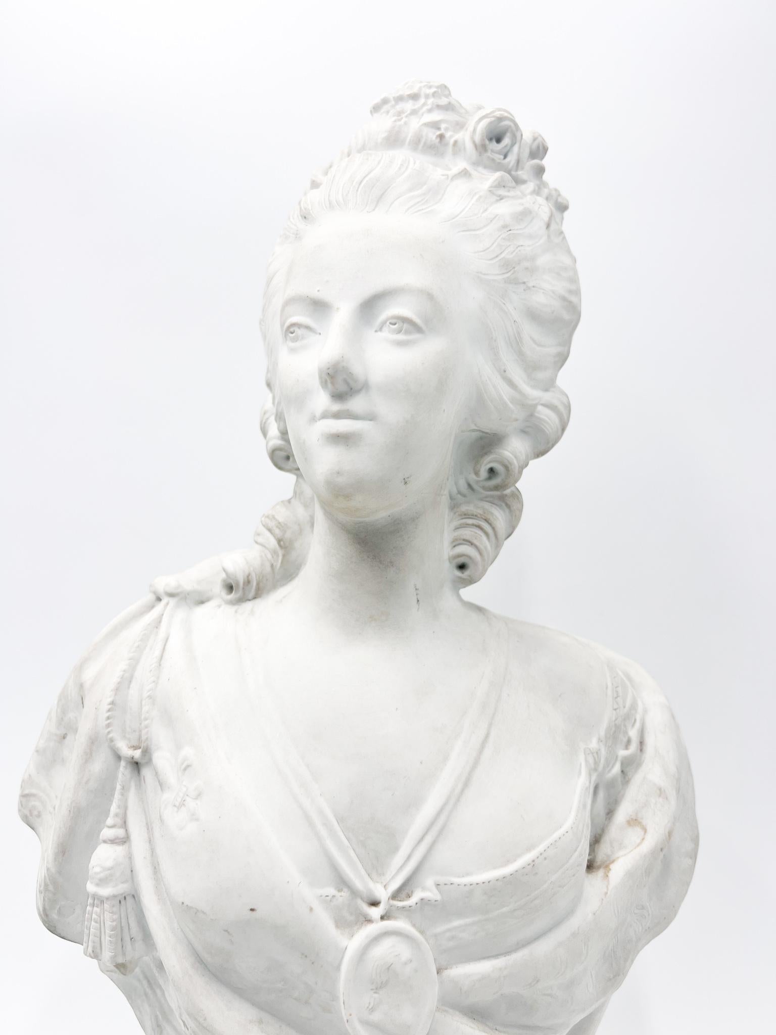 Bust depicting Marie Antoinette, made in Sevres ceramic in the 1940s

Ø cm 25 Ø cm 13 h cm 49

Sèvres pottery is one of the most famous ceramic manufacturers in all of Europe, born in France in the 18th century. From the beginning, the