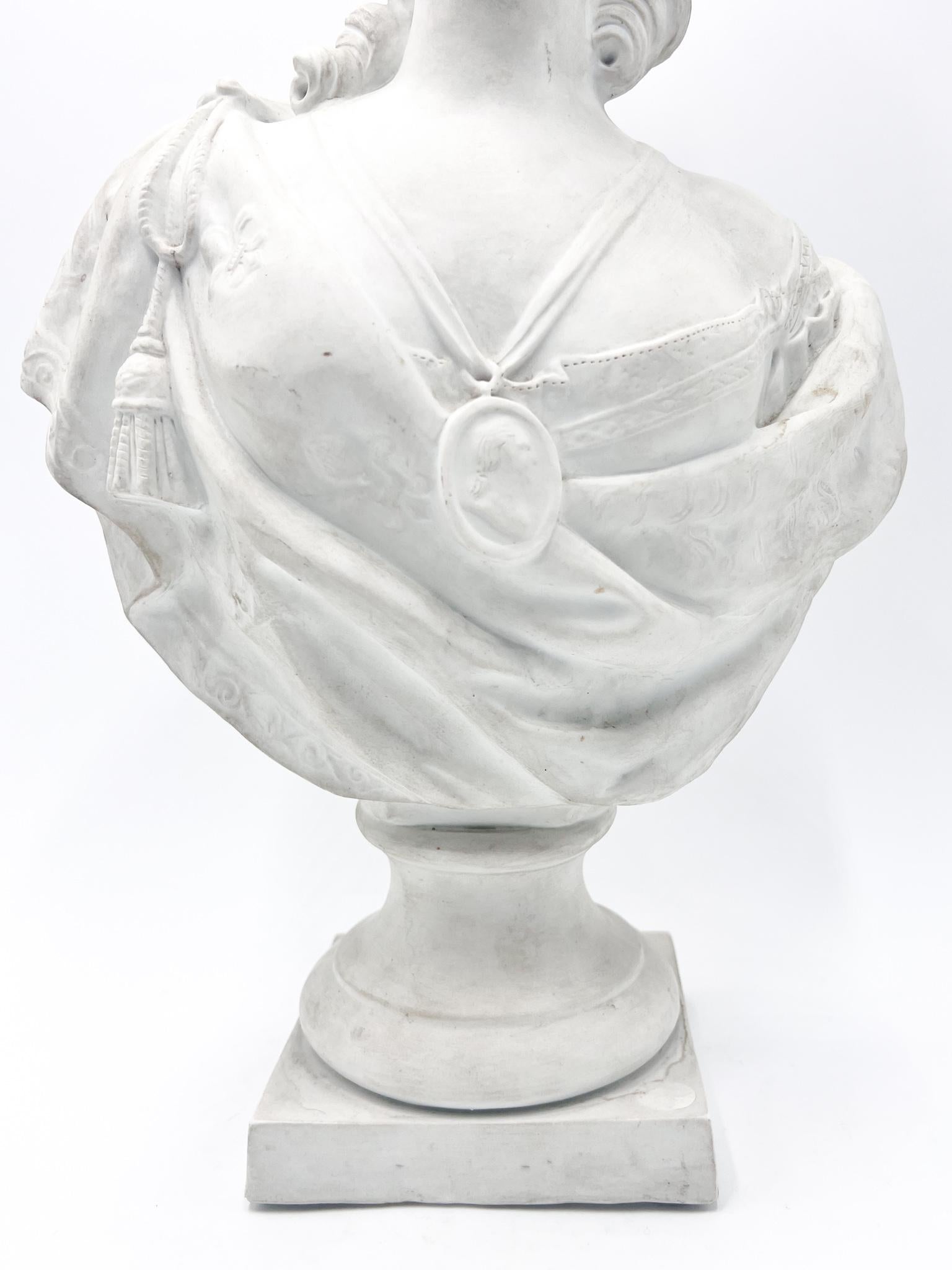 French Bust of Marie Antoinette in Sevres Ceramic from the 1940s