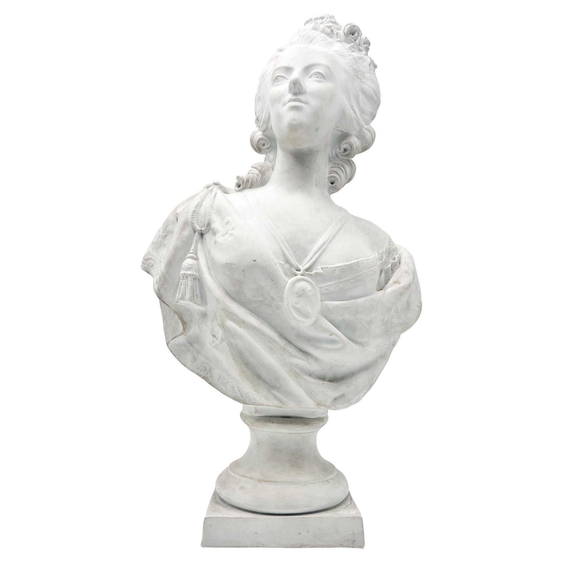 Bust of Marie Antoinette in Sevres Ceramic from the 1940s