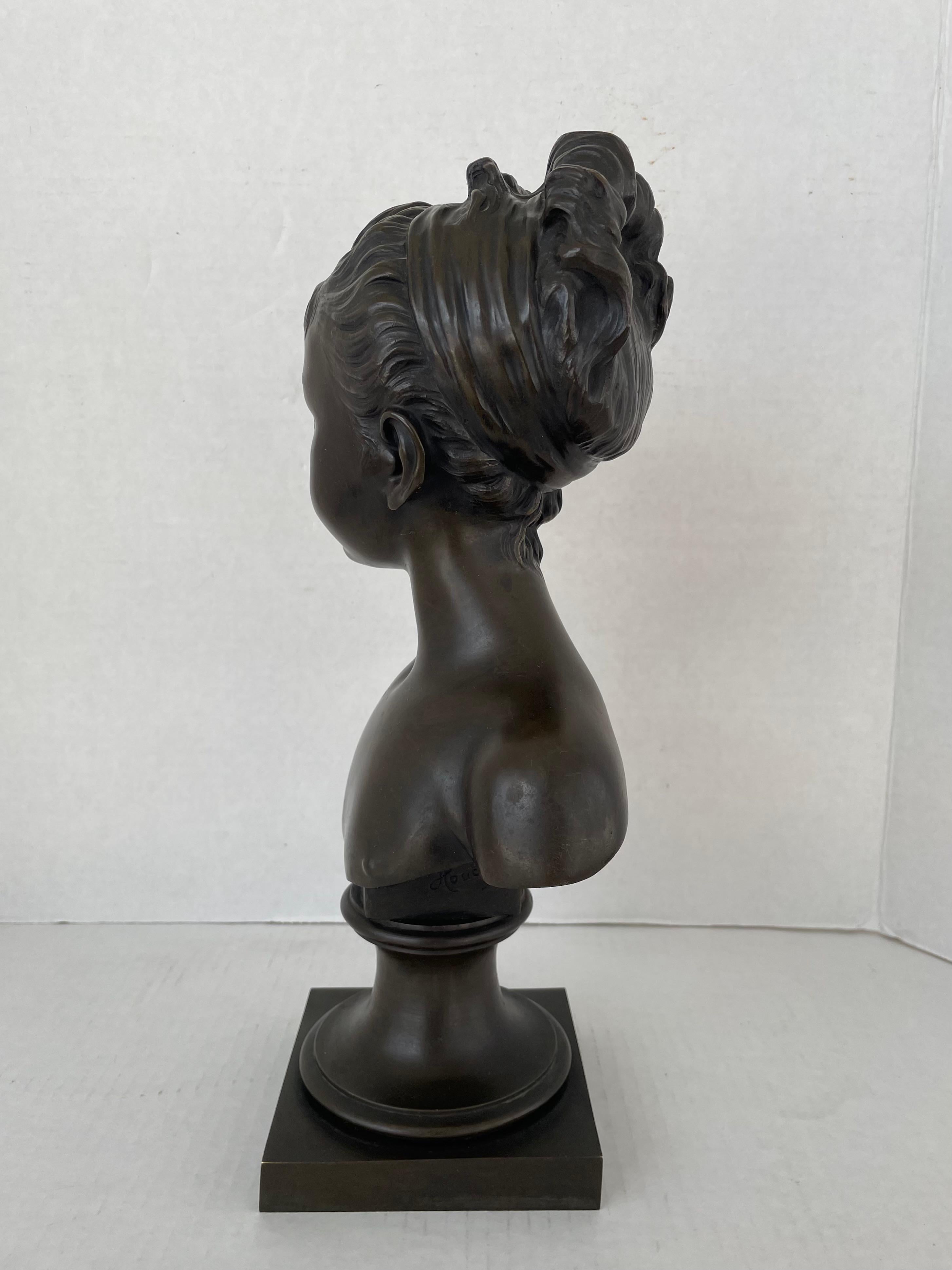 Cast Bust of Marie Louise Brongniart after Jean Antoine Houdin For Sale